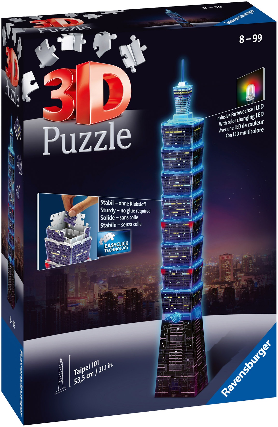 Ravensburger 3D-Puzzle »Taipei 101 bei Nacht«, mit Farbwechsel LEDs; Made in Europe, FSC® - schützt Wald - weltweit