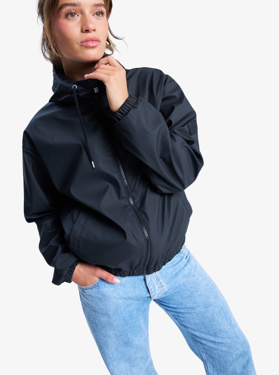 Roxy Windbreaker "WAIT FOR ME" mit Kapuze mit Kapuze, wasserabweisendes Obermaterial aus Polyurethan, hüftlang