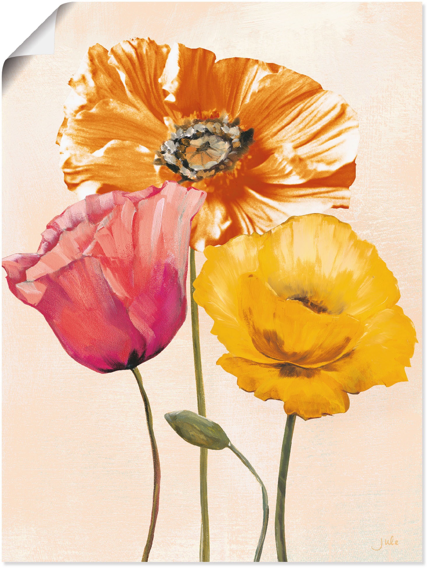 Artland Wandbild "Bunte Mohnblumen II" Blumenbilder 1 Stk. tlg. als Leinwan günstig online kaufen