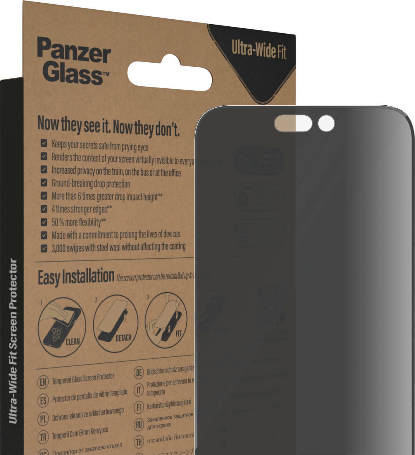 PanzerGlass Displayschutzglas »iPhone 14 Pro Max Ultrawide Privacy AB«