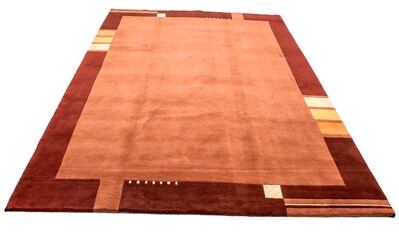 morgenland Wollteppich »Nepal Teppich handgeknüpft orange«, rechteckig, 18 mm Höhe,... kaufen