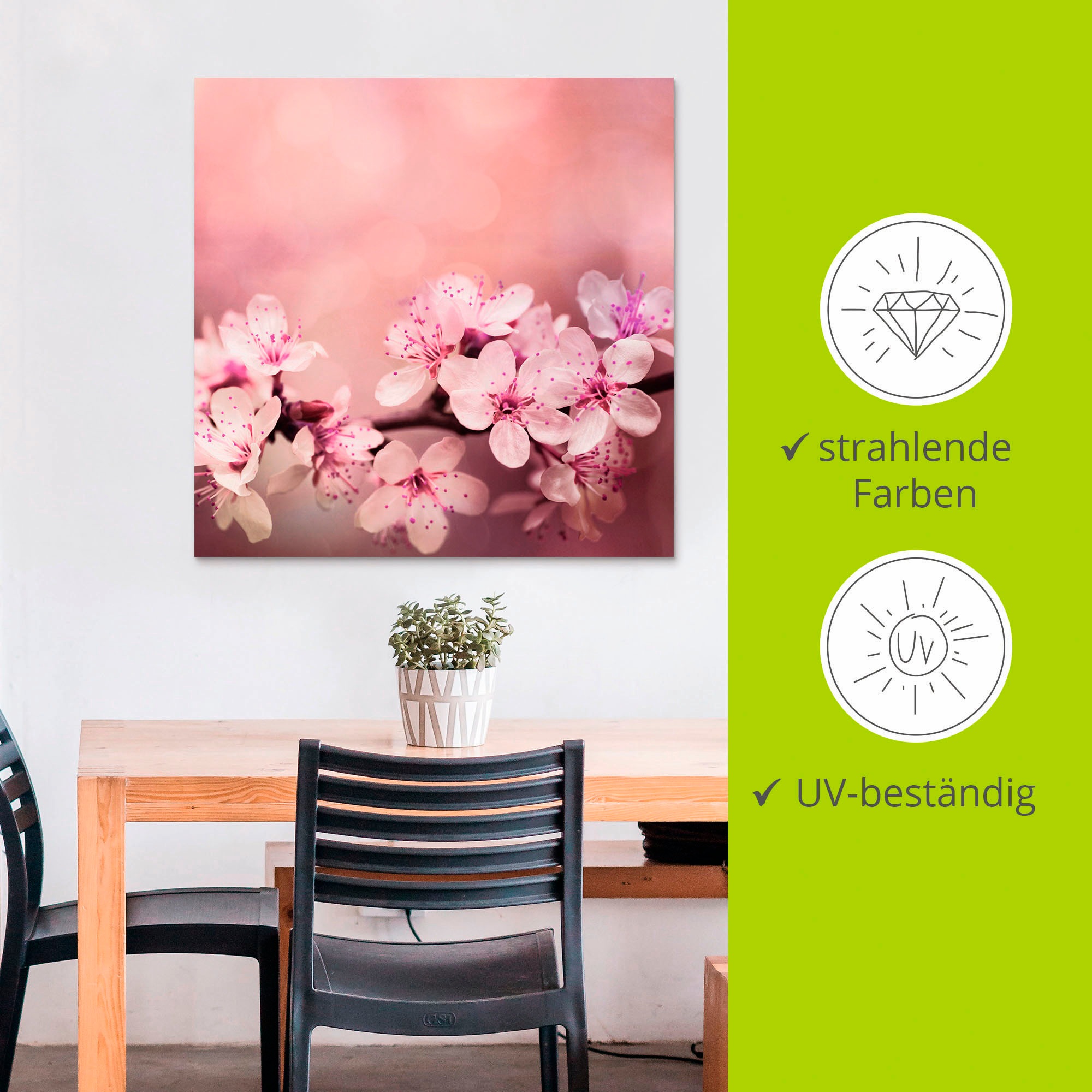Artland Wandbild »Kirschblüten«, Blumen, (1 St.), als Alubild, Outdoorbild, Leinwandbild, Poster in verschied. Größen