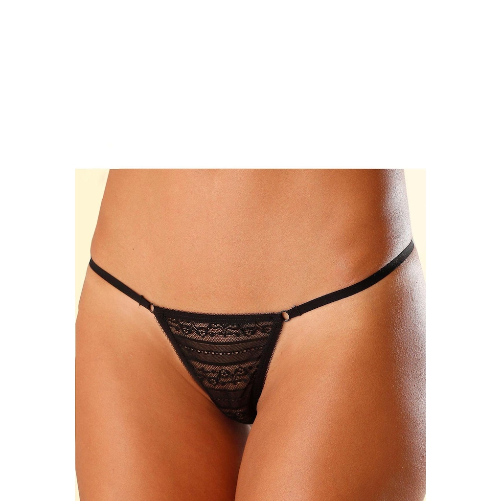 LASCANA Ministring, (2 St.), aus leicht transparenter Spitze mit Bändern