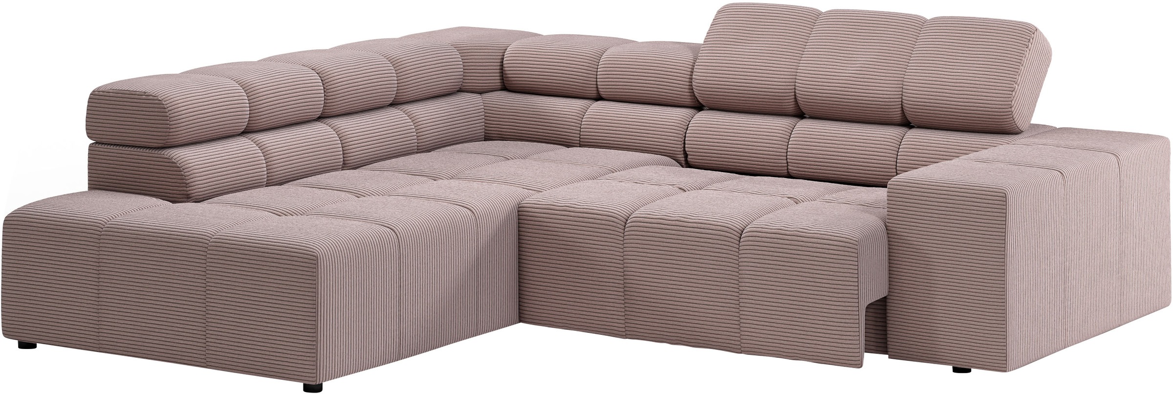 INOSIGN Ecksofa »Ancona, incl. Kopfteilverstellung + 3 Zierkissen, L-Form, bequem«, wahlweise motorische Sitztiefenverstellung, B/T(H: 249/215/70 cm