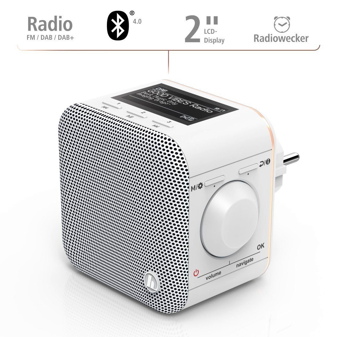 Hama Steckdosenradio, DAB Radio f. Steckdose, Bluetooth/FM