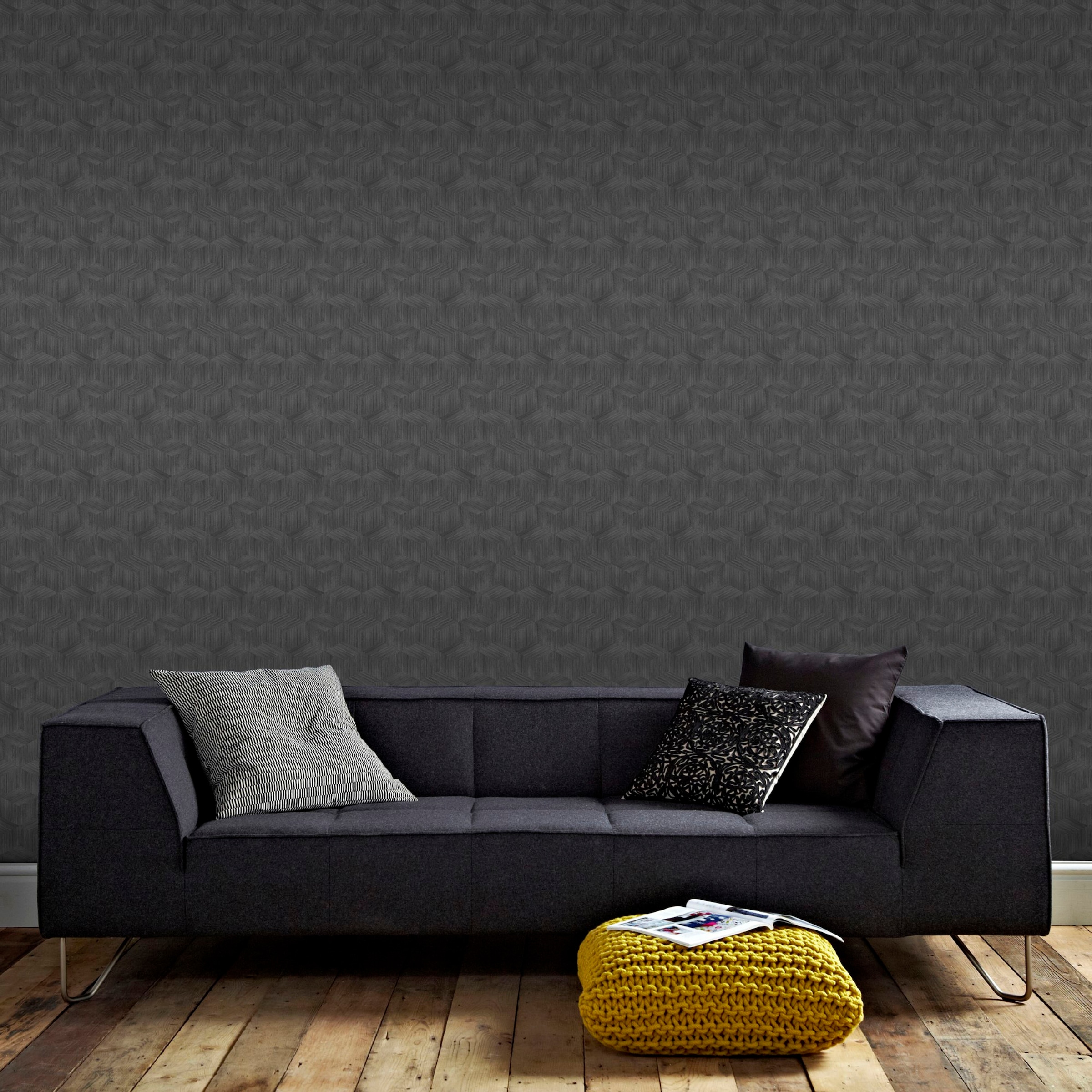 Superfresco Easy Vliestapete »Superfresco Easy Vliestapete RATAN DARK Grau«, 3D-Optik, Superfresco Easy Vliestapete RATAN DARK Grau