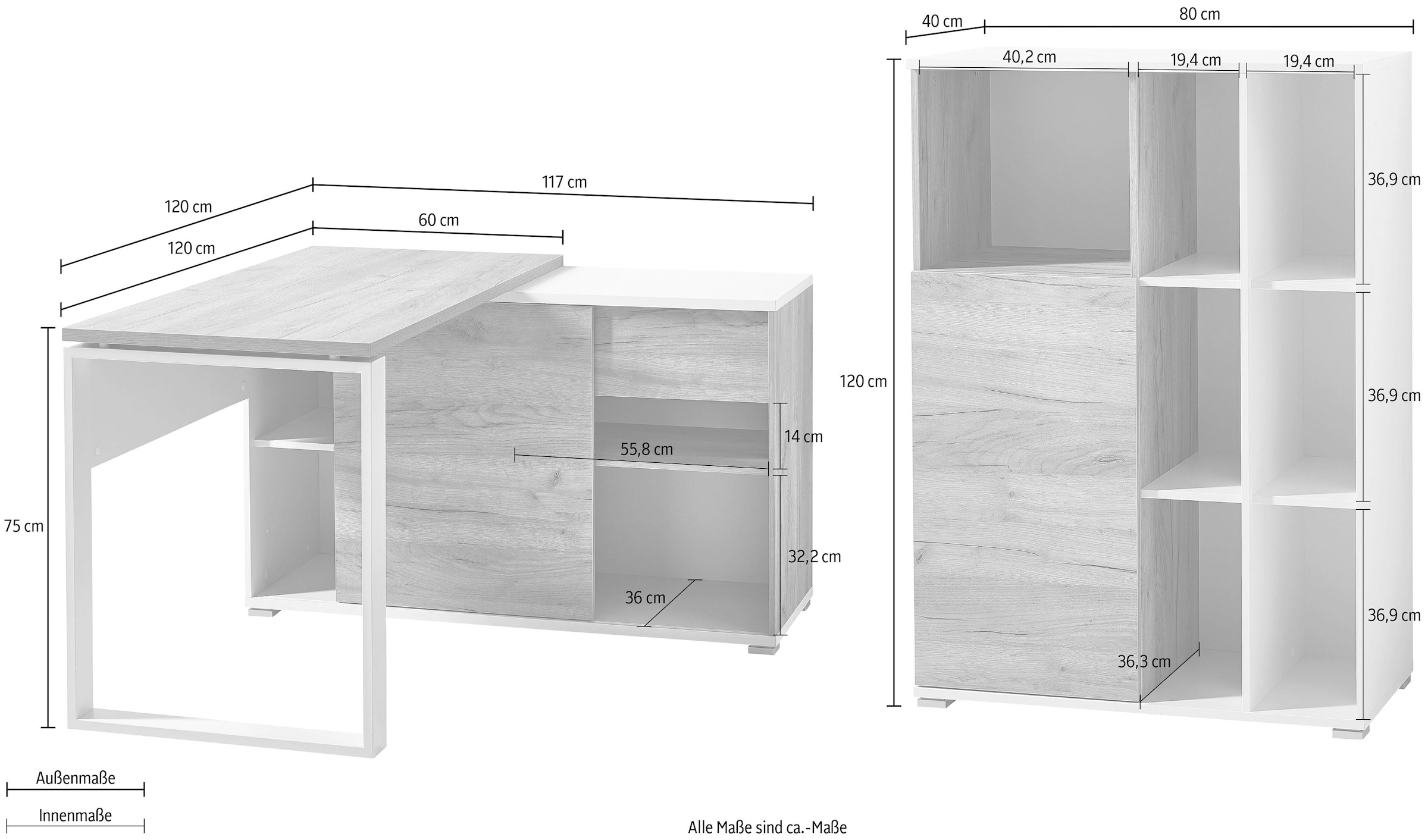 GERMANIA Büro-Set »GW-Lioni«, (Set, 2 tlg.)