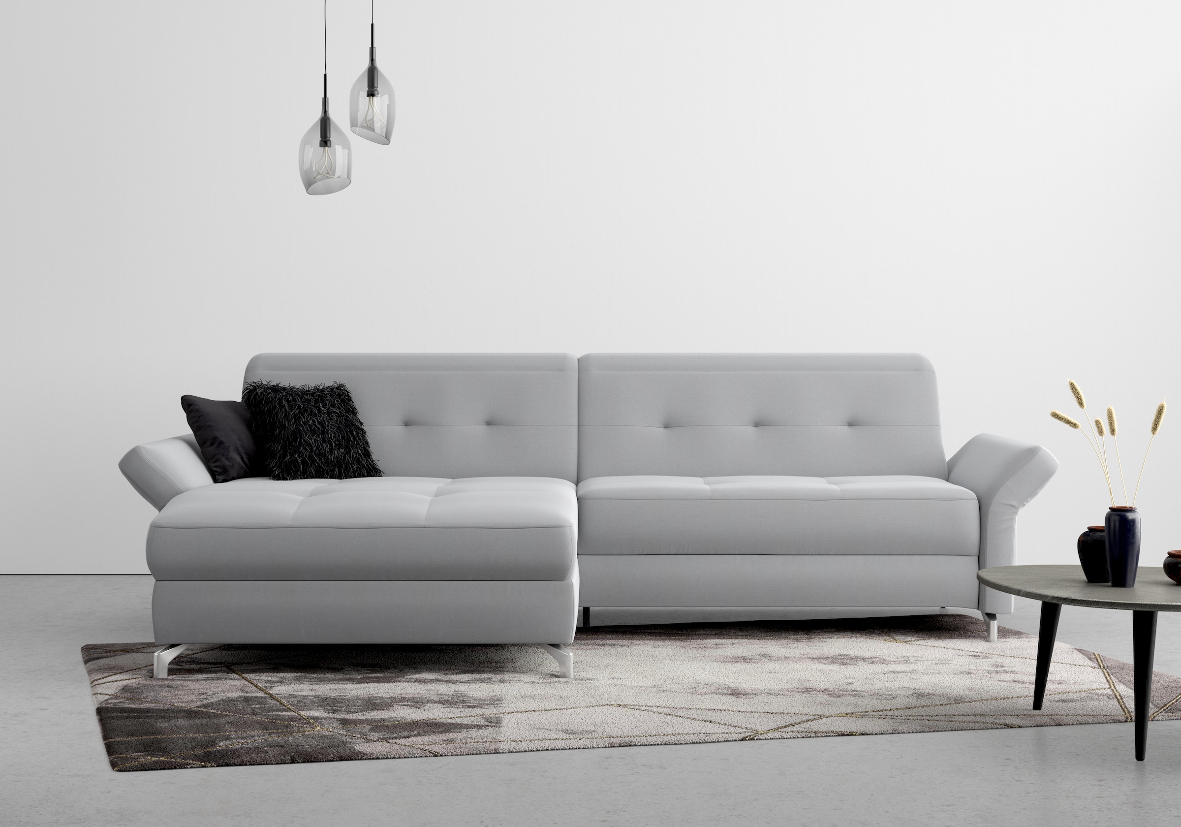 Home affaire Ecksofa "Maredo L-Form" Federkern, wahlweise auch mit Kopfteil günstig online kaufen