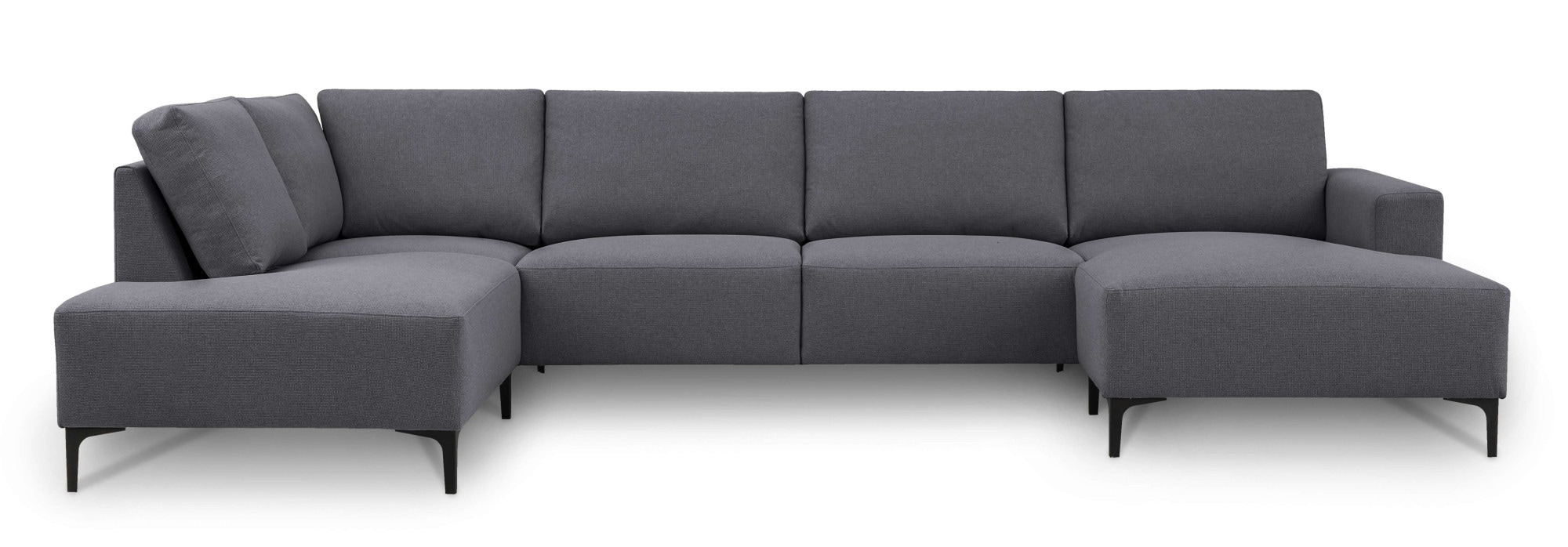 Home affaire Wohnlandschaft »Tournon U-Form, XXL Sofa, Breite 333 cm, Webstoff, Chenille«, Designsofa im nordischen Stil, Wellenunterfederung, Metallfüße