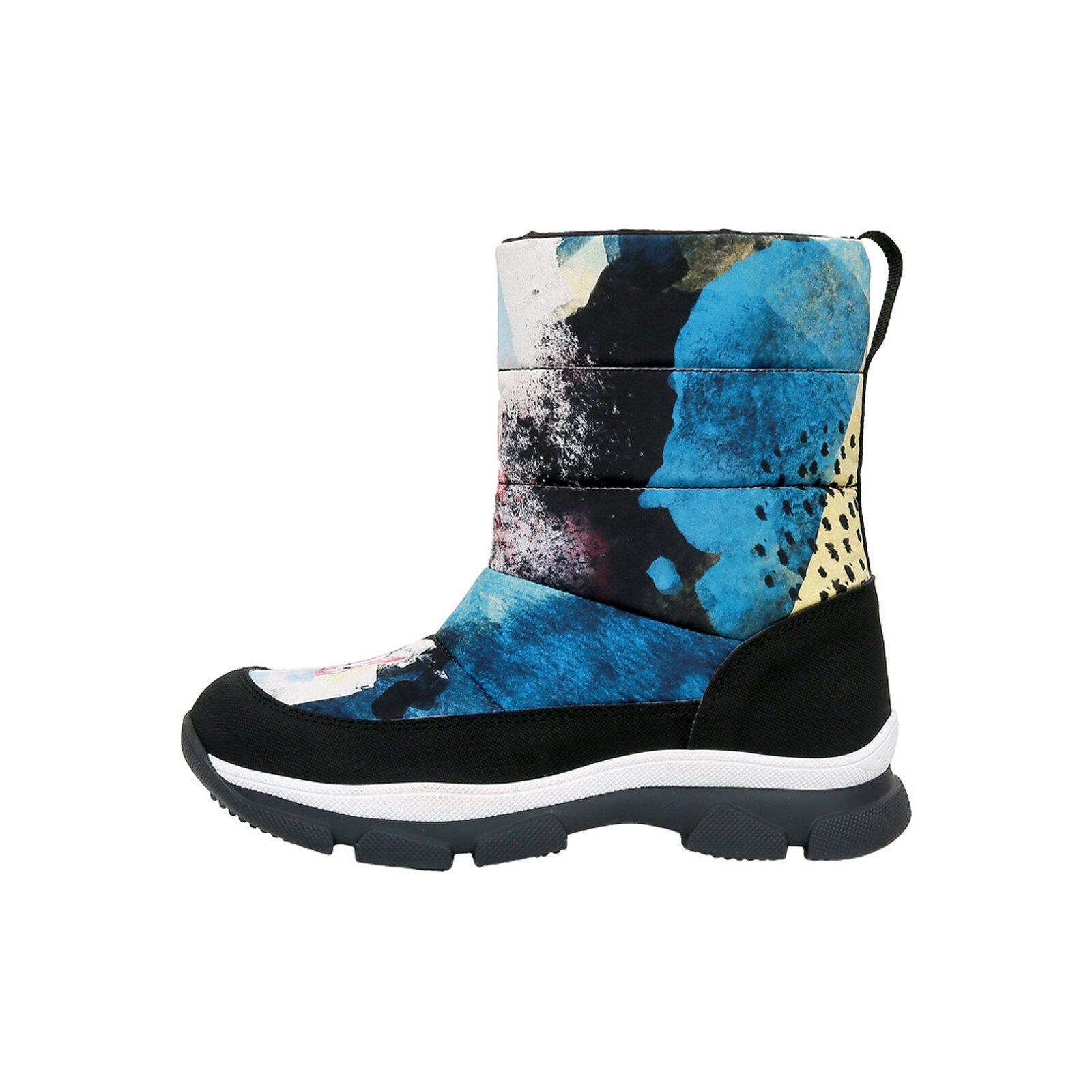 Schnürboots DOGO "Nortia Winterboot / Snowboot Damen Stiefeletten", Damen, Gr. 38, Normalschaft, blau, gelb, Polyurethan, Schuhe Schnürboots, Handgefertigt
