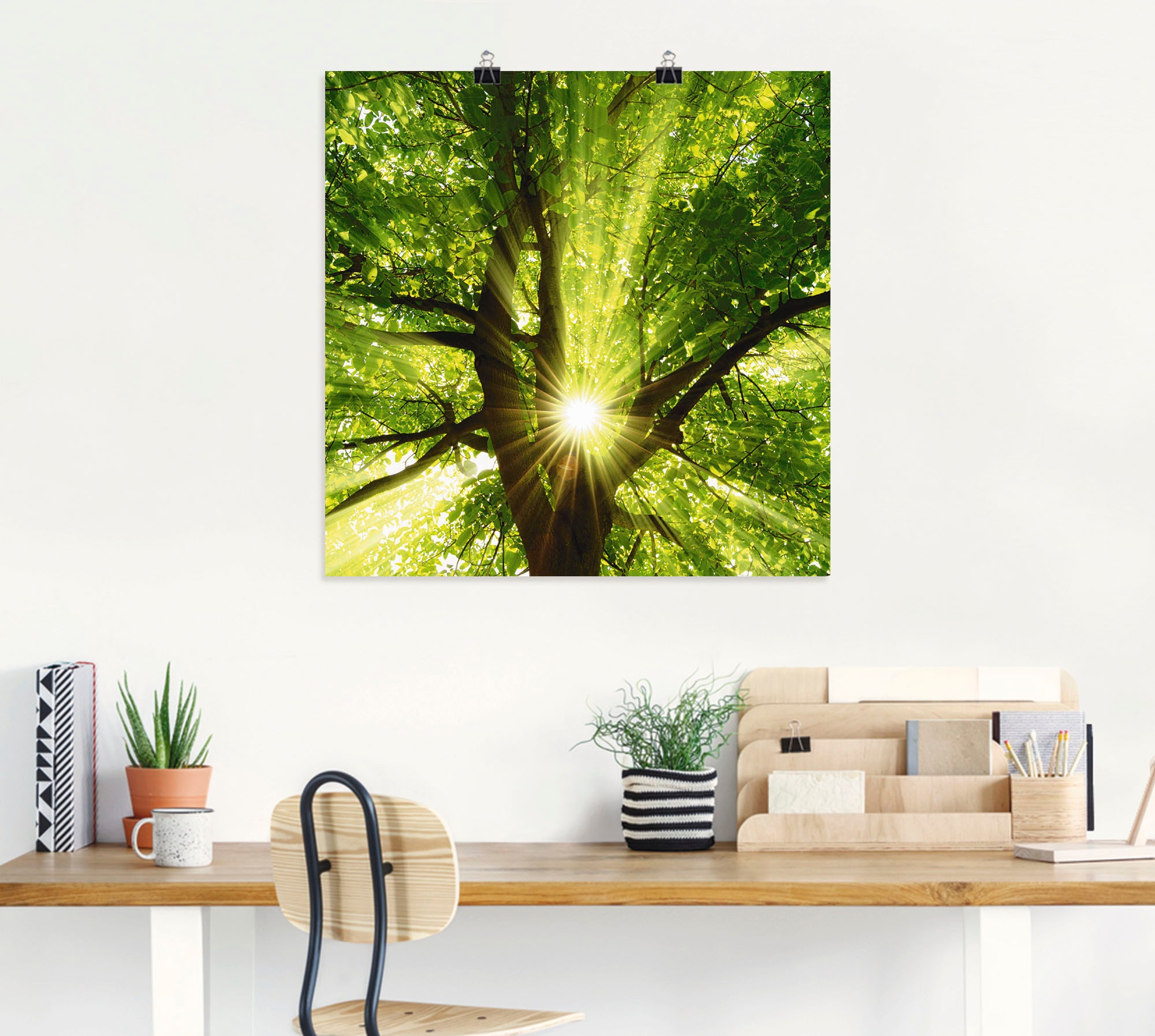 Artland Wandbild "Sonne strahlt explosiv durch den Baum", Bäume, (1 St.), a günstig online kaufen