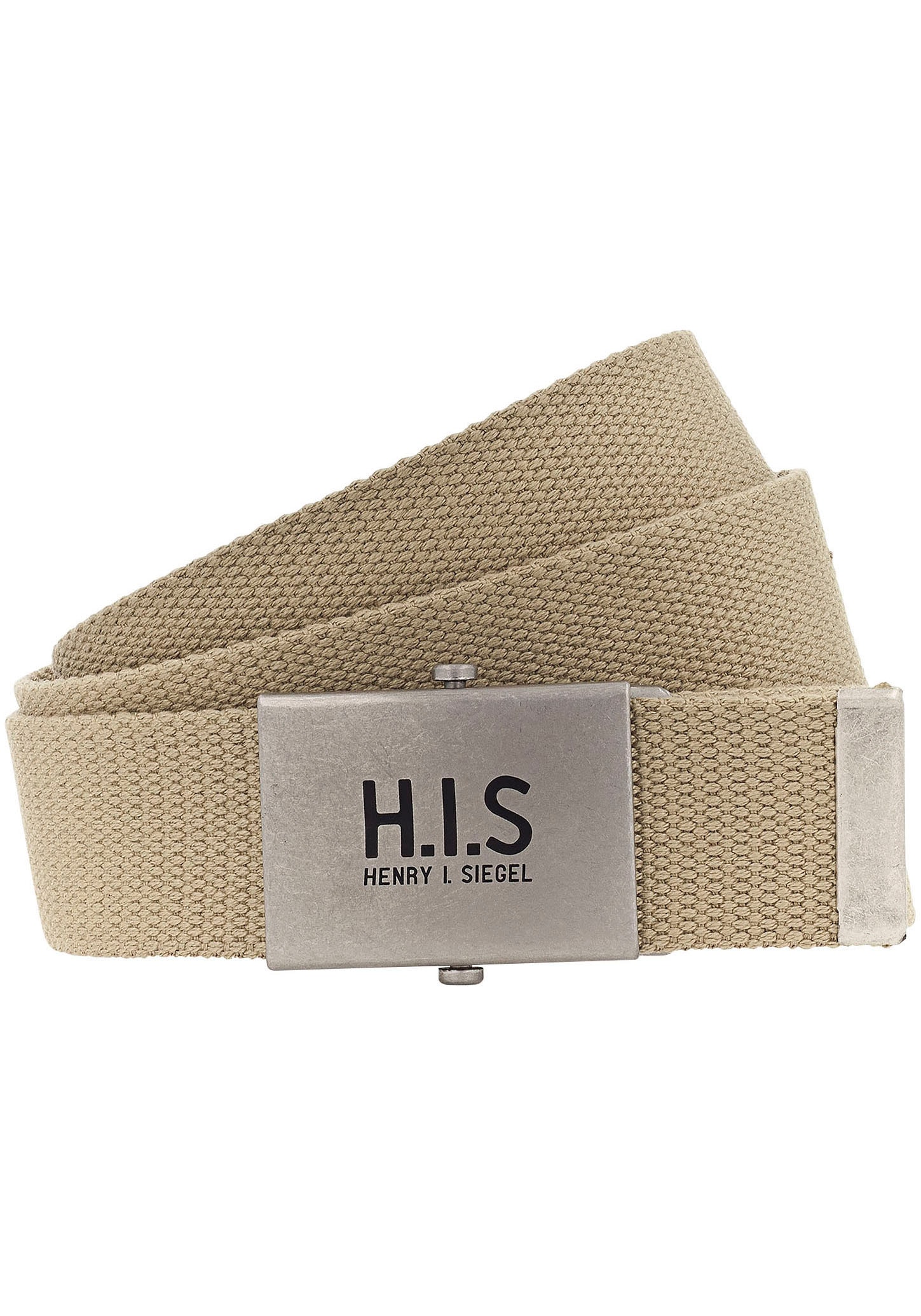 BAUR auf Stoffgürtel, H.I.S Bandgürtel Logo H.I.S | mit kaufen der Koppelschließe