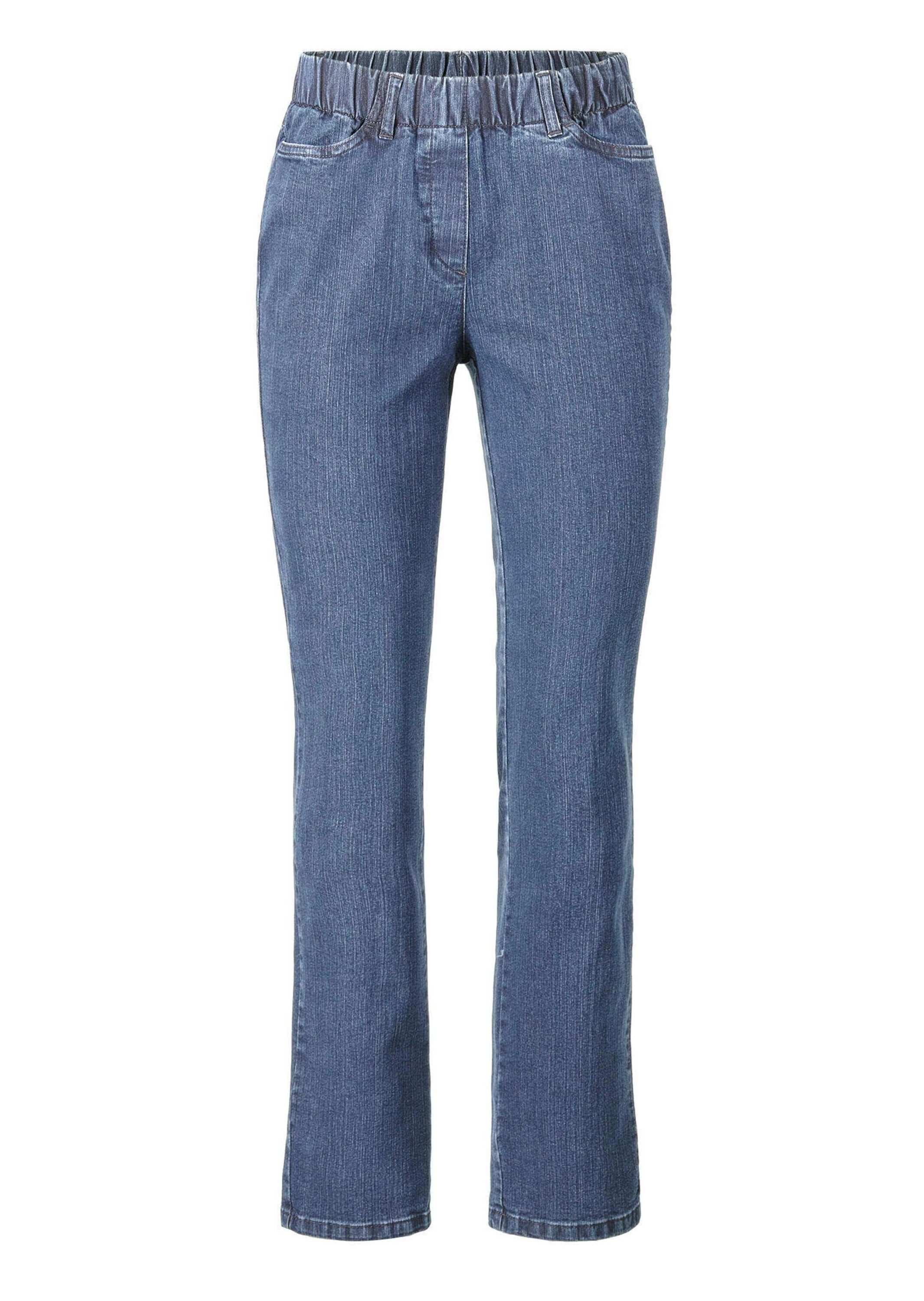 GOLDNER Regular-fit-Jeans "Kurzgröße Klassische Jeansschlupfhose LOUISA" Dehnbar in jede Richtung
