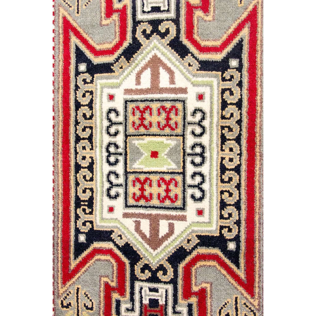 morgenland Wollteppich »Kazak Teppich handgeknüpft grau«, rechteckig