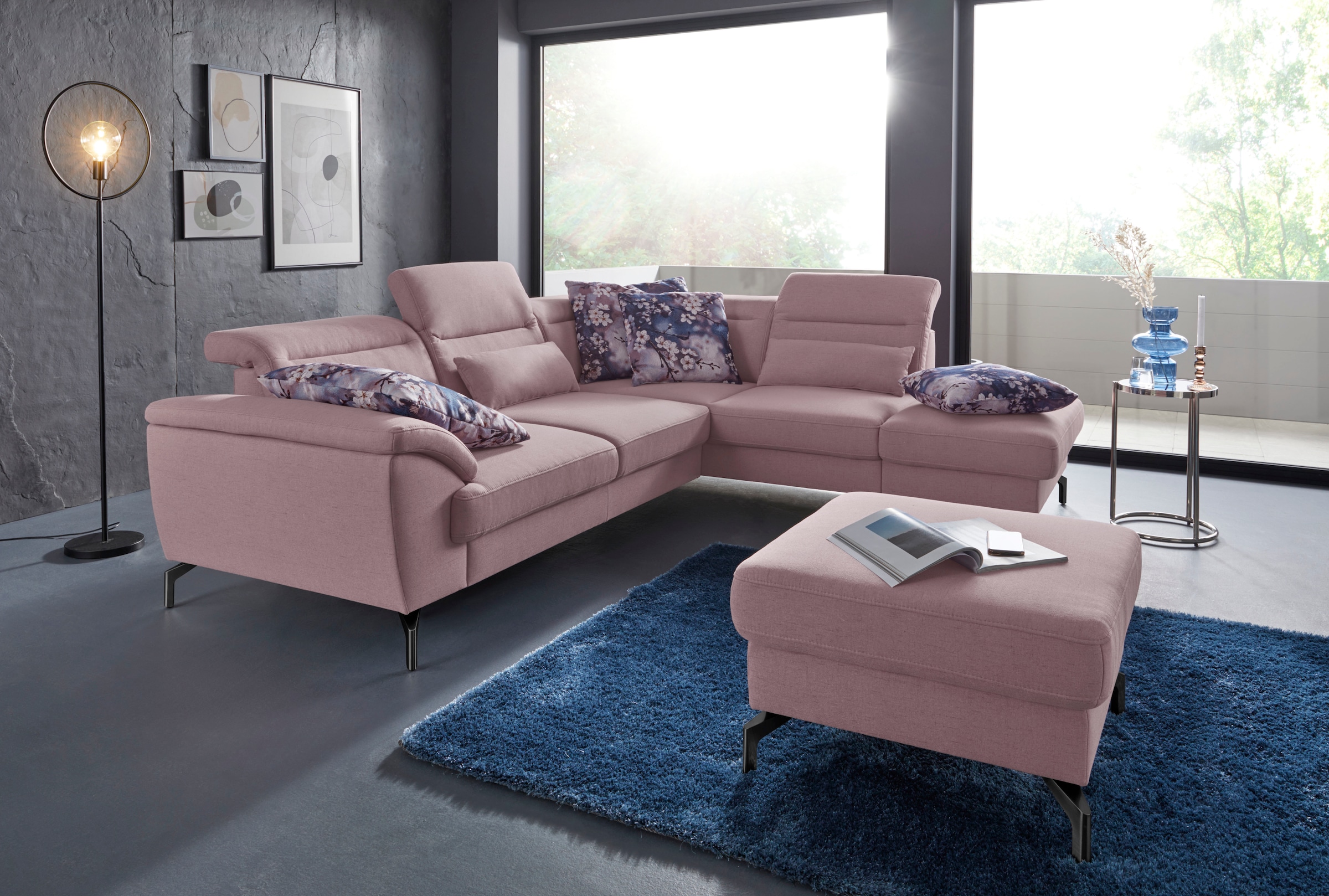 sit&more Hocker »Percy«, Fußhöhe 15cm, wahlweise mit unterschiedlichen Fußfarben