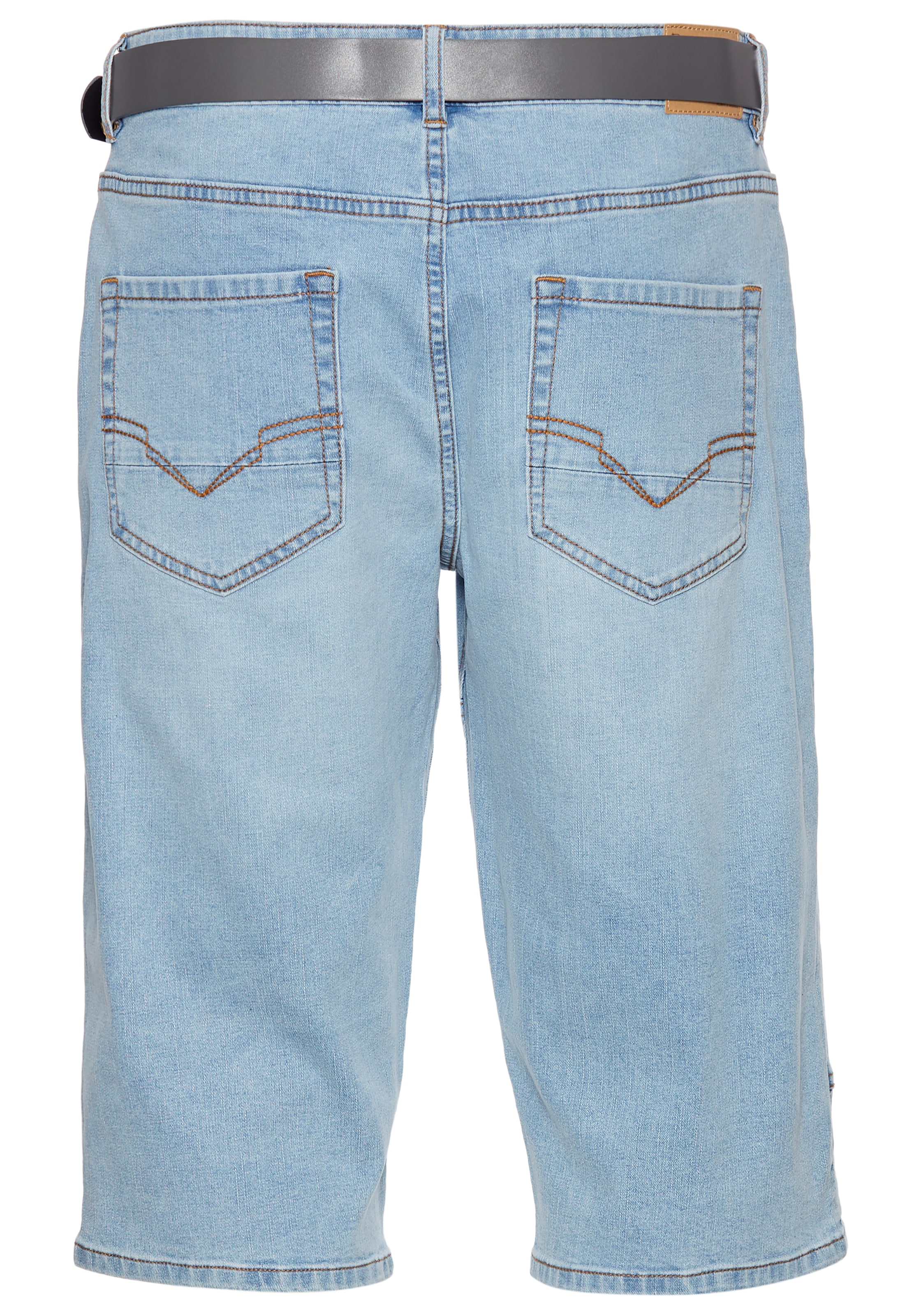 H.I.S Jeansbermudas »HANTZ«, (Set, 2 tlg., mit abnehmbarem Gürtel), gerader Beinschnitt, Used-Look mit Abriebeffekten