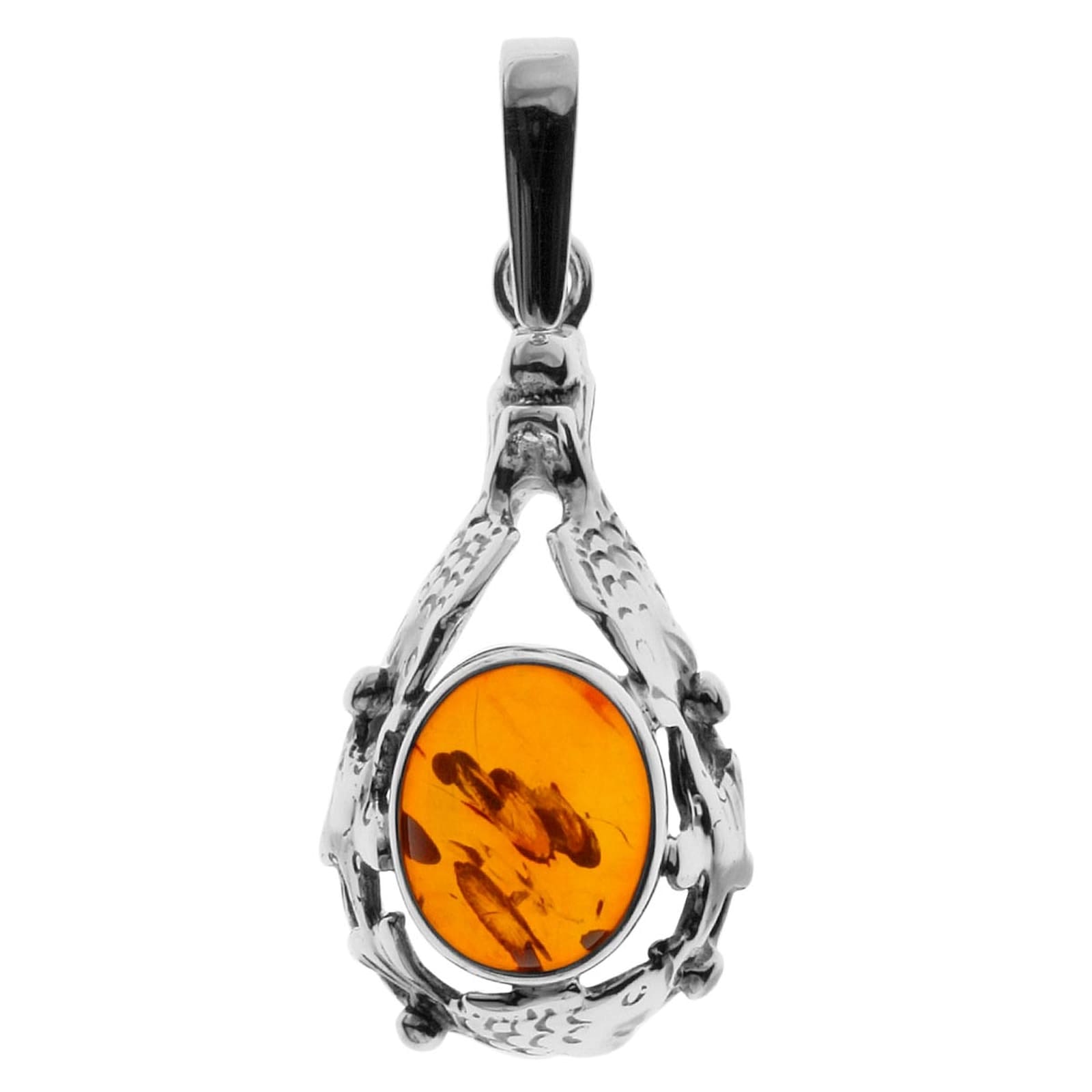 "Kettenanhänger OSTSEE-SCHMUCK ""Ostsee-Schmuck Anhänger Fischland 34x14 mm"", weiß, Schmuckanhänger, Damen, 34 x 14mm, Silber 925 (Sterlingsilber)