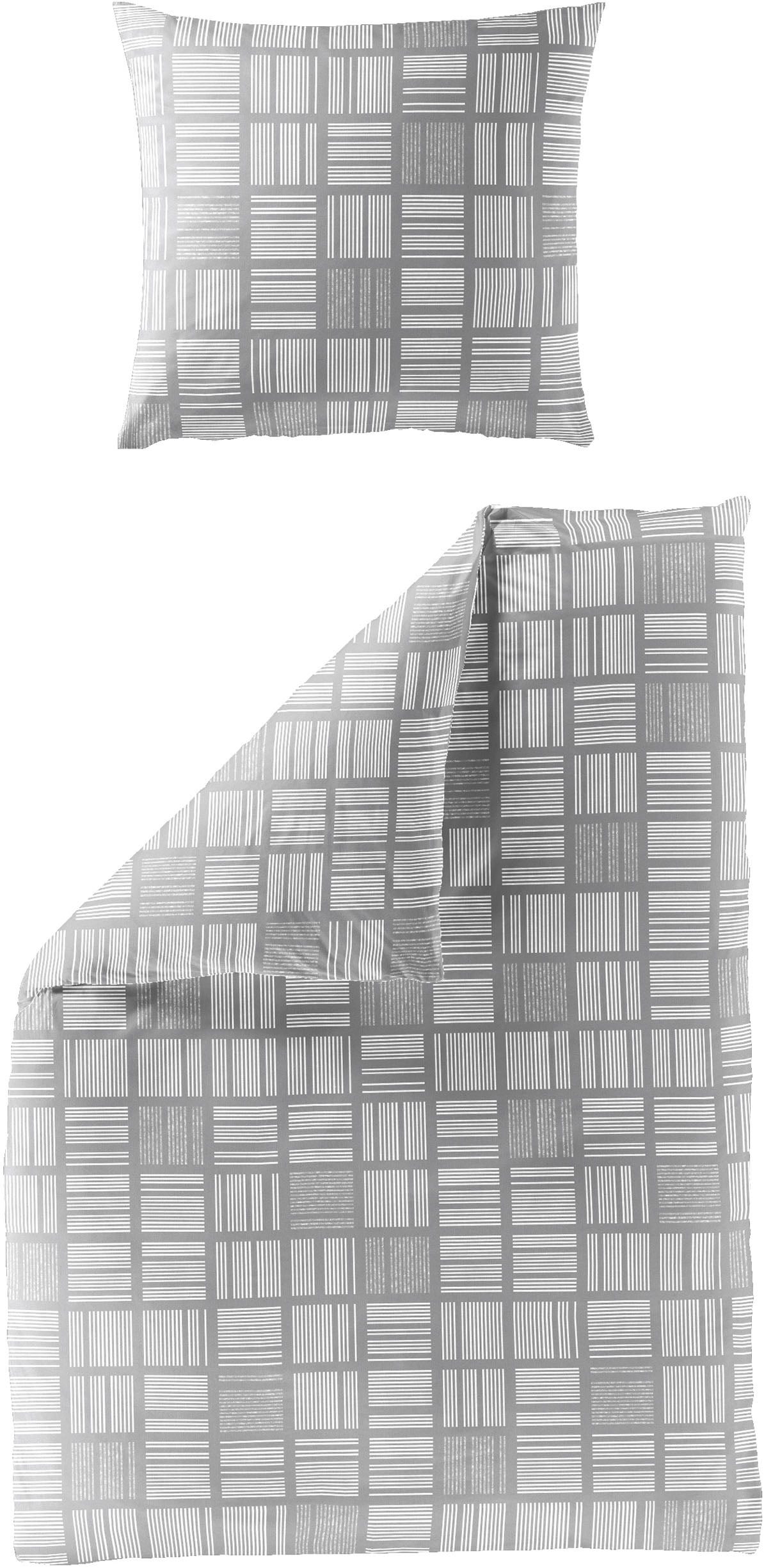 BIERBAUM Bettwäsche "3063" 2 Stk. Mako-Satin, 100 % Baumwolle, pflegeleicht