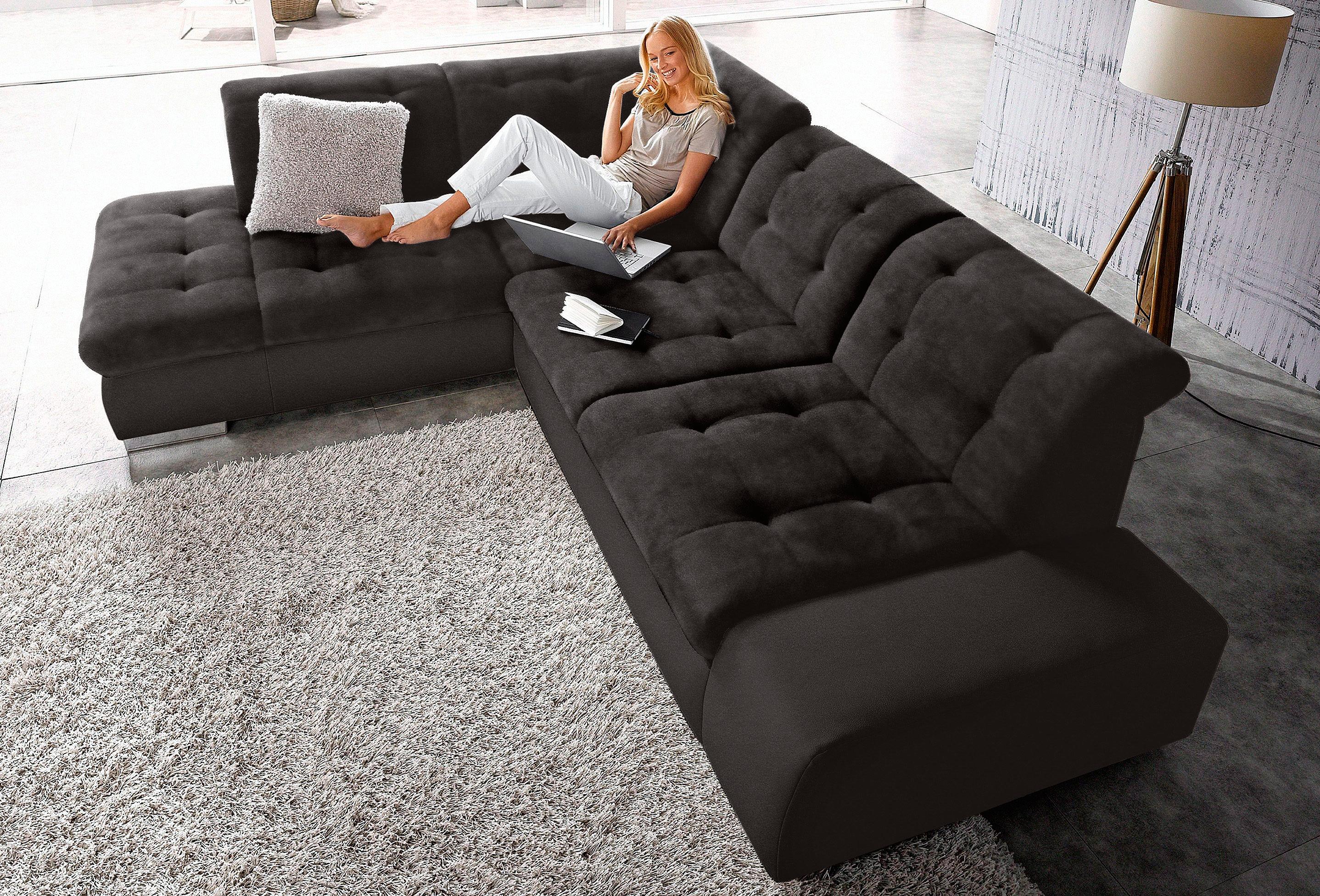 sit&more Ecksofa "Pale L-Form" inklusive Kopfteilverstellung, wahlweise mit Schlaffunktion