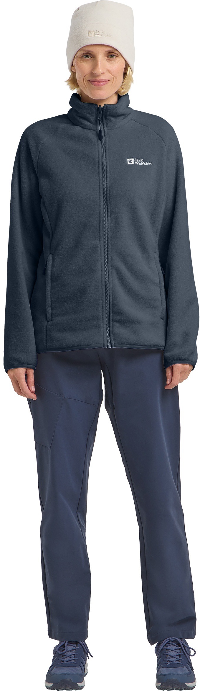 Fleecejacke JACK WOLFSKIN "Moonrise", Damen, Gr. M, blau (midnight sky), Obermaterial: 100% Polyester, normal, Jacken Fleecejacke 5