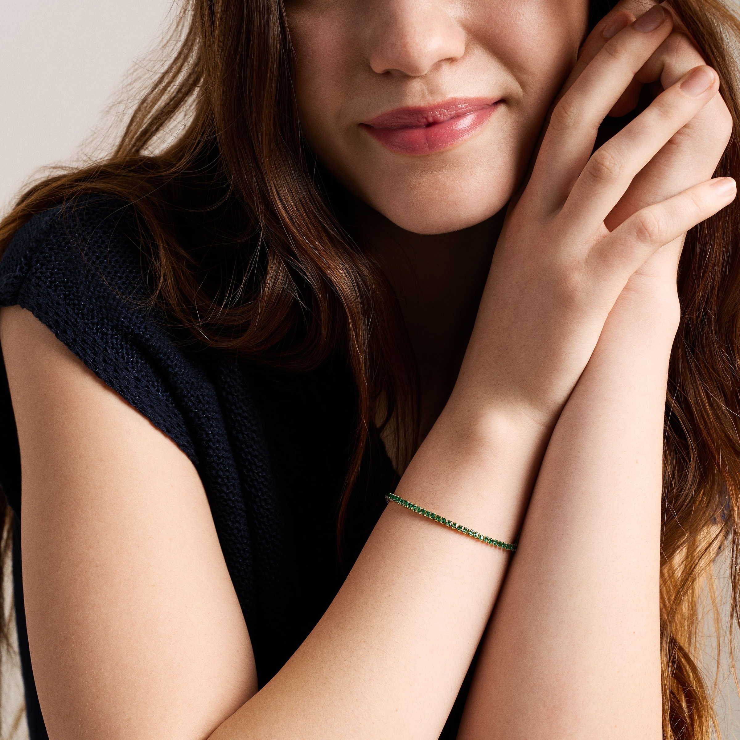 Fossil Tennisarmband »Ellis« mit Glasstein