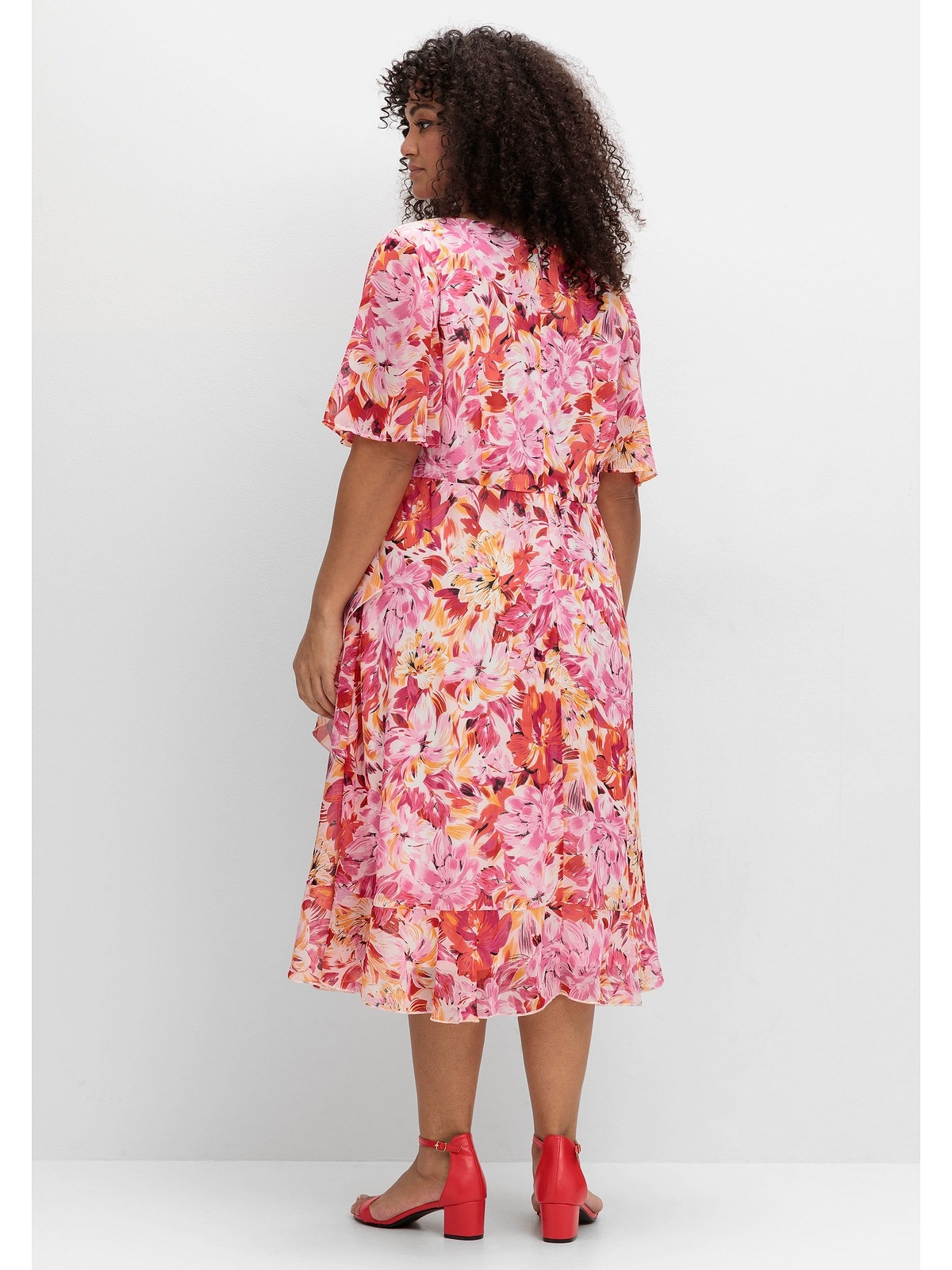 sheego by Joe Browns Chiffonkleid "Große Größen", mit Blumendruck und Flüge günstig online kaufen