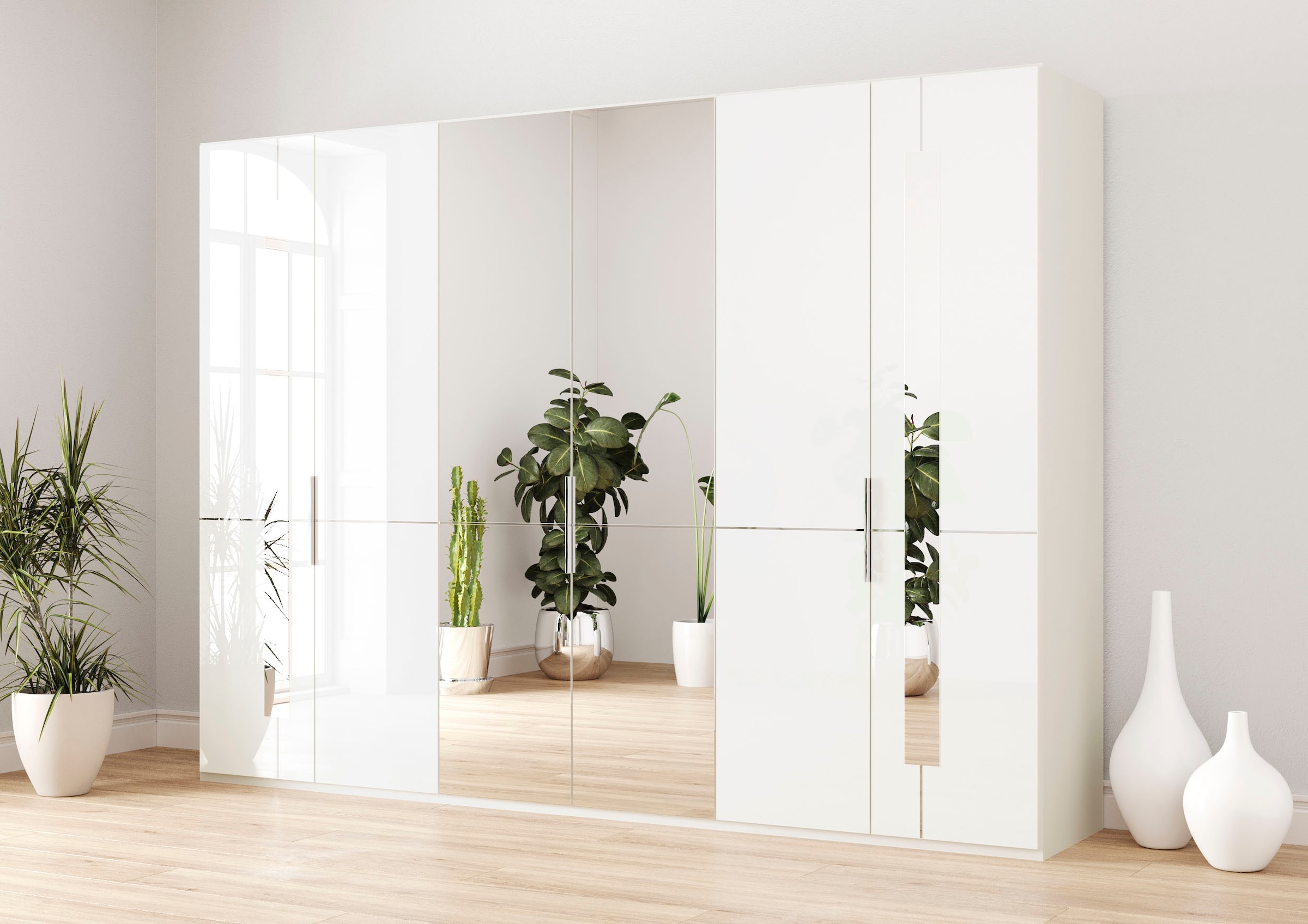 Musterring Kleiderschrank "Imola W" inkl. Einlegeböden und Kleiderstangen, mit Glas- und Spiegeltüren