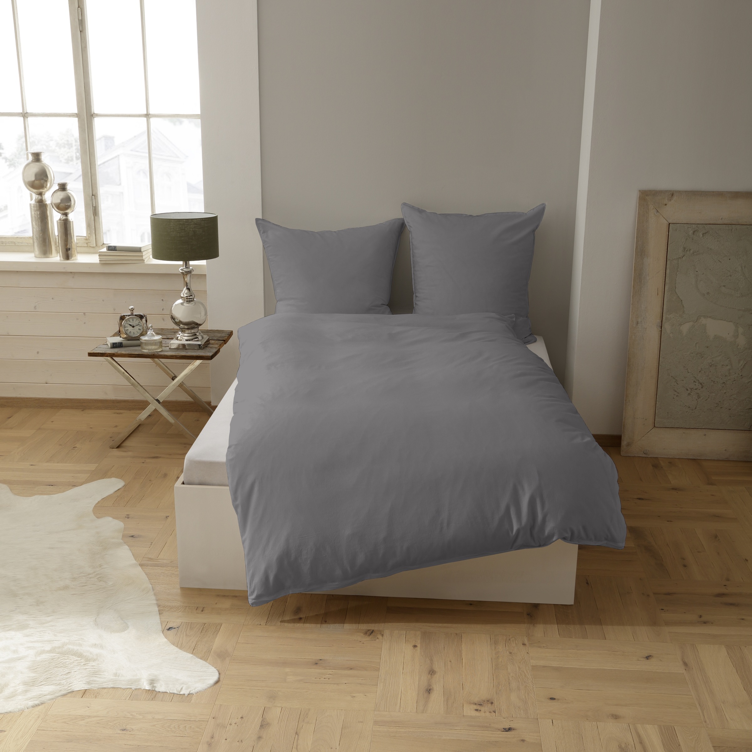 CASATEX Bettwäsche "Uni" 3 Stk. Uni Design, Reißverschluss, tolle Farben