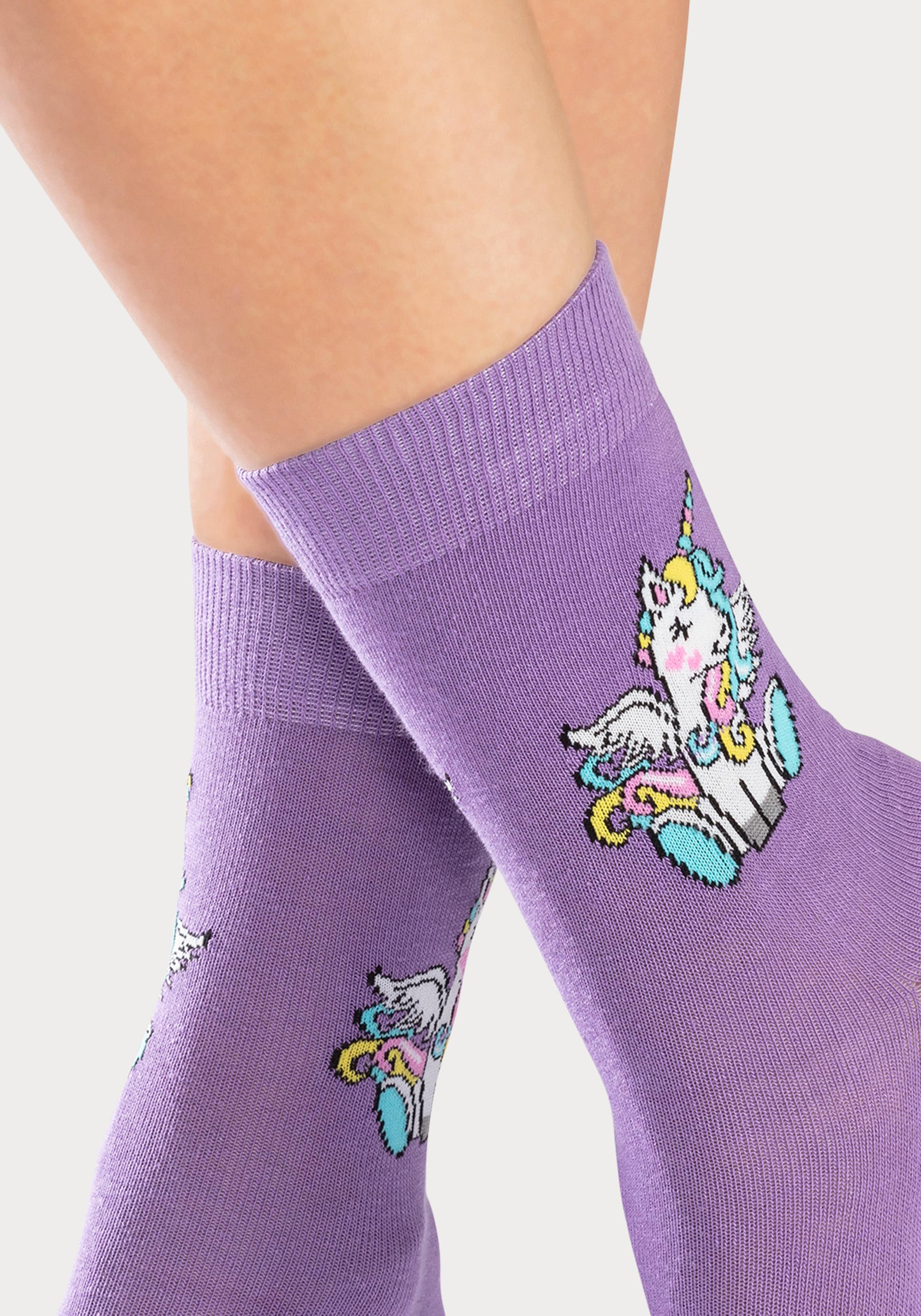 H.I.S Basicsocken, (4 Paar), mit | Motiven ▷ Einhorn für BAUR