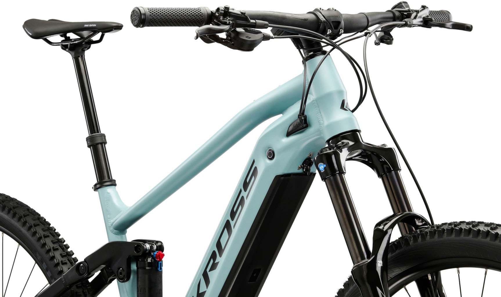 Kross E-Bike »KROSS E-MTB Grist Boost 1.0 29" blau«, 10 Gang, Shimano, CUES U6000, Mittelmotor 250 W