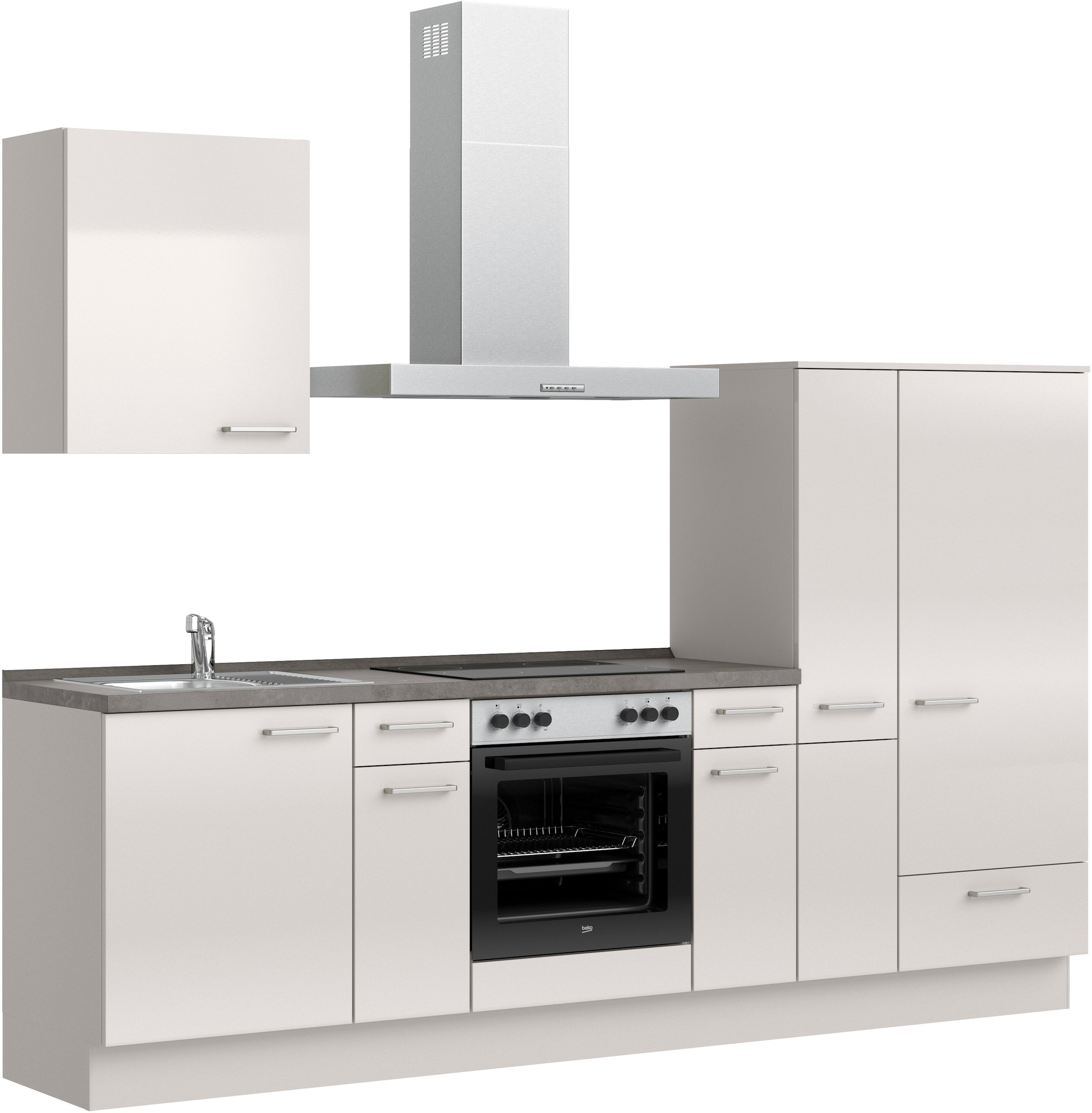 nobilia® Küchenzeile »"Flash I"« vormontiert, Ausrichtung wählbar, Breite 270 cm, wahlw. mit E-Geräten