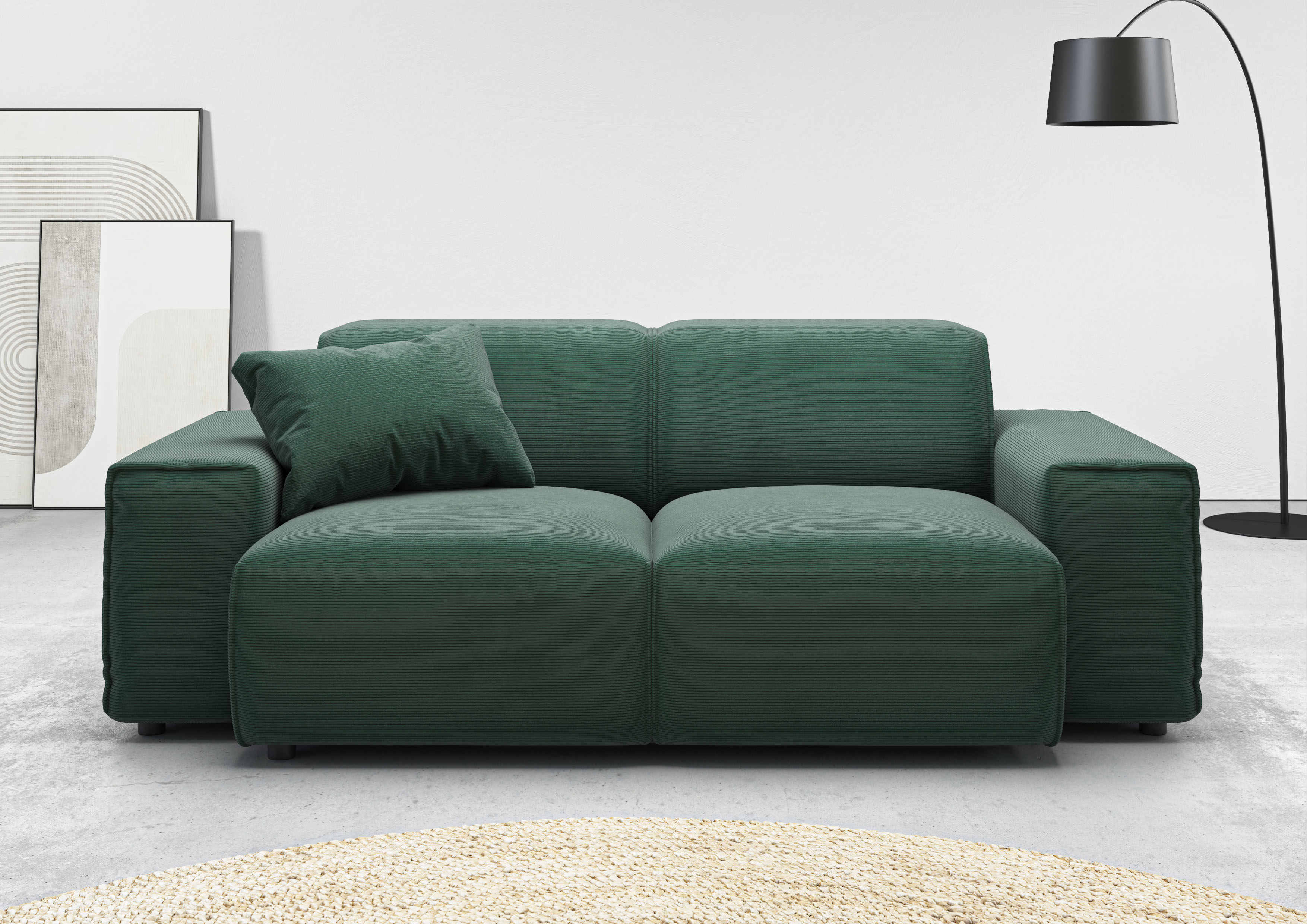 Home affaire 2-Sitzer "Glimminge auch in Breitcord + Feincord + Easy care-Bezug" besondere Kedernähte, Zierkissen