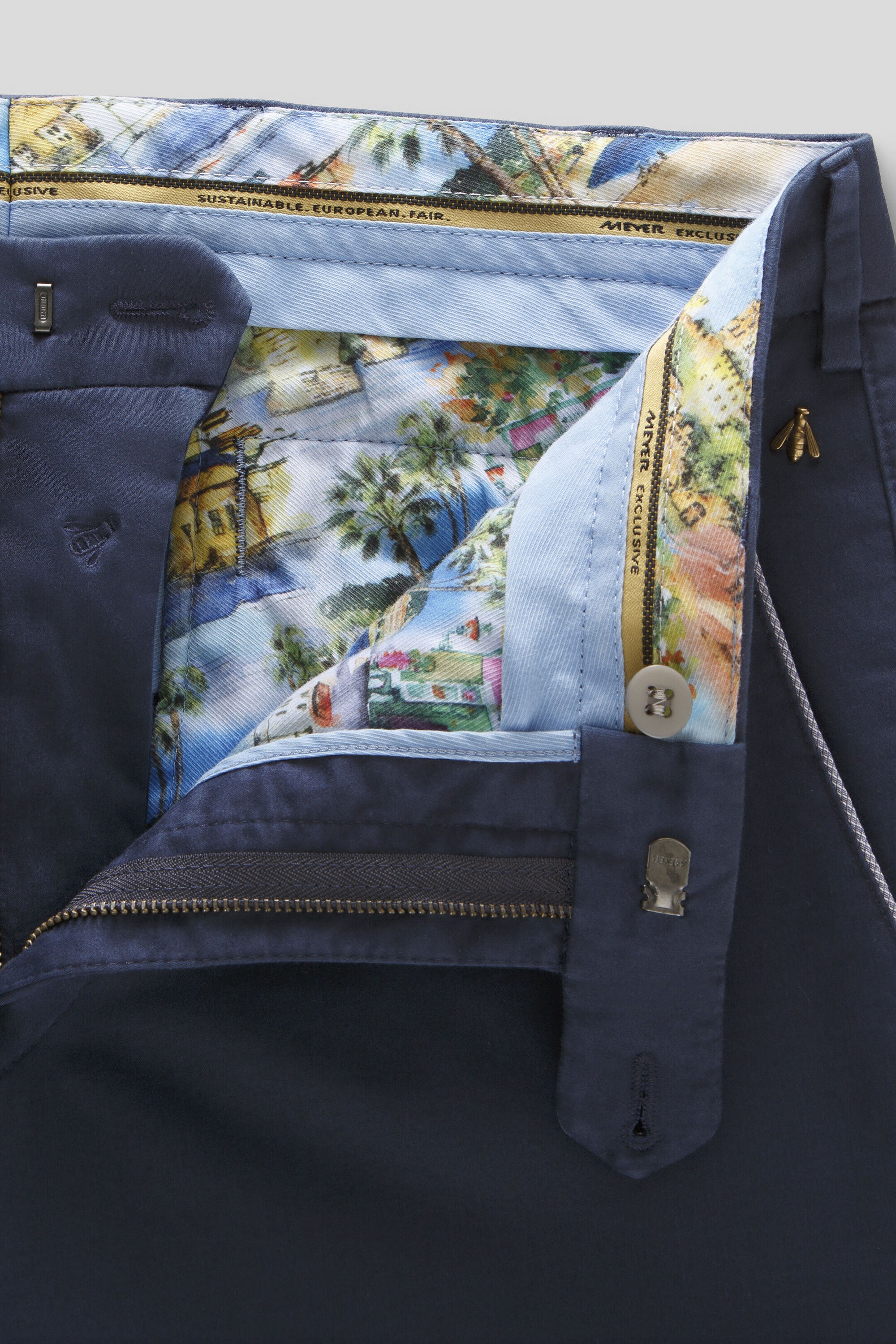 MEYER Chinos »NEW YORK Art.1-8130«  mit buntgewebtem Innenfutter