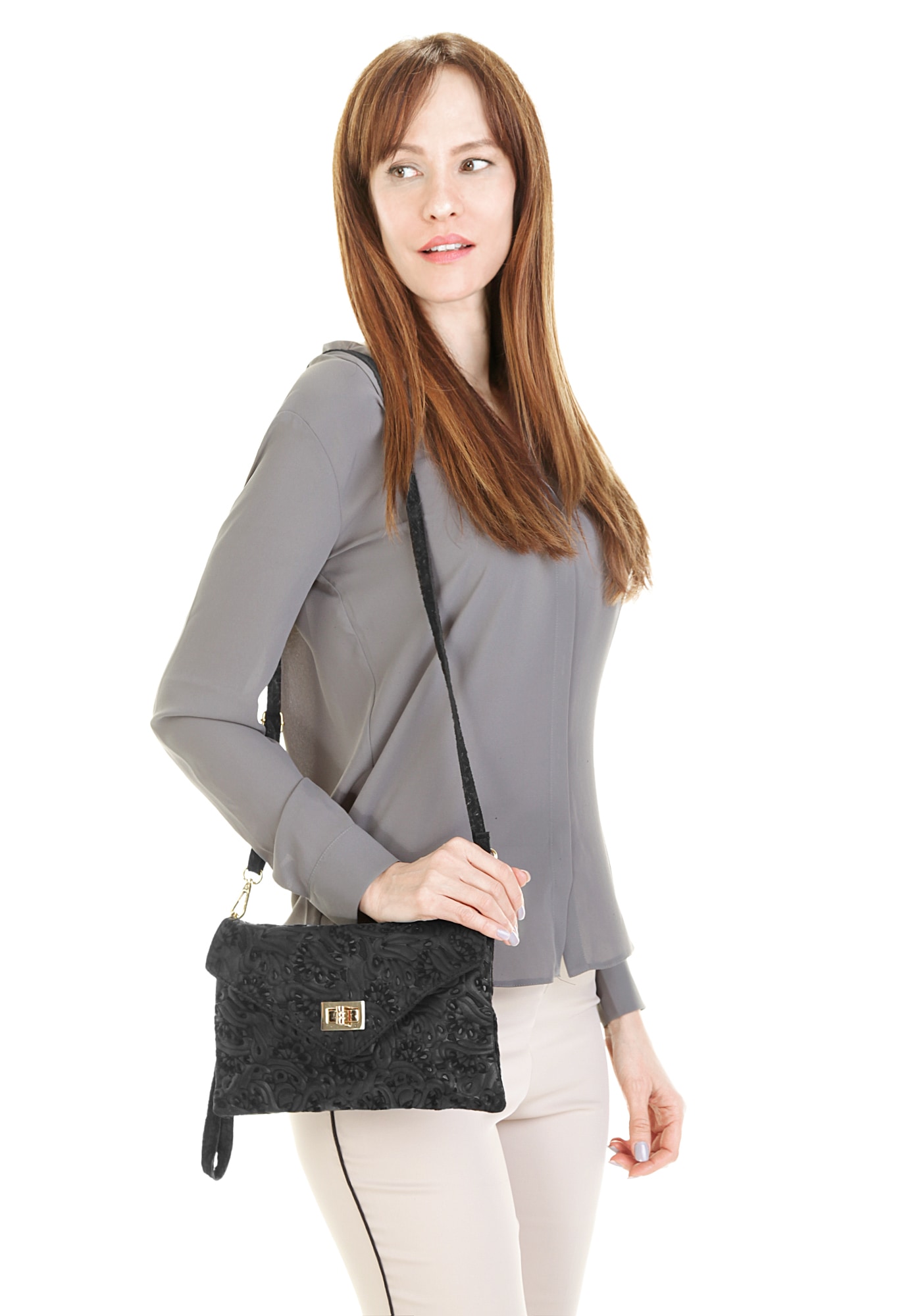 Samantha Look Abendtasche, echt Leder, Made in Italy