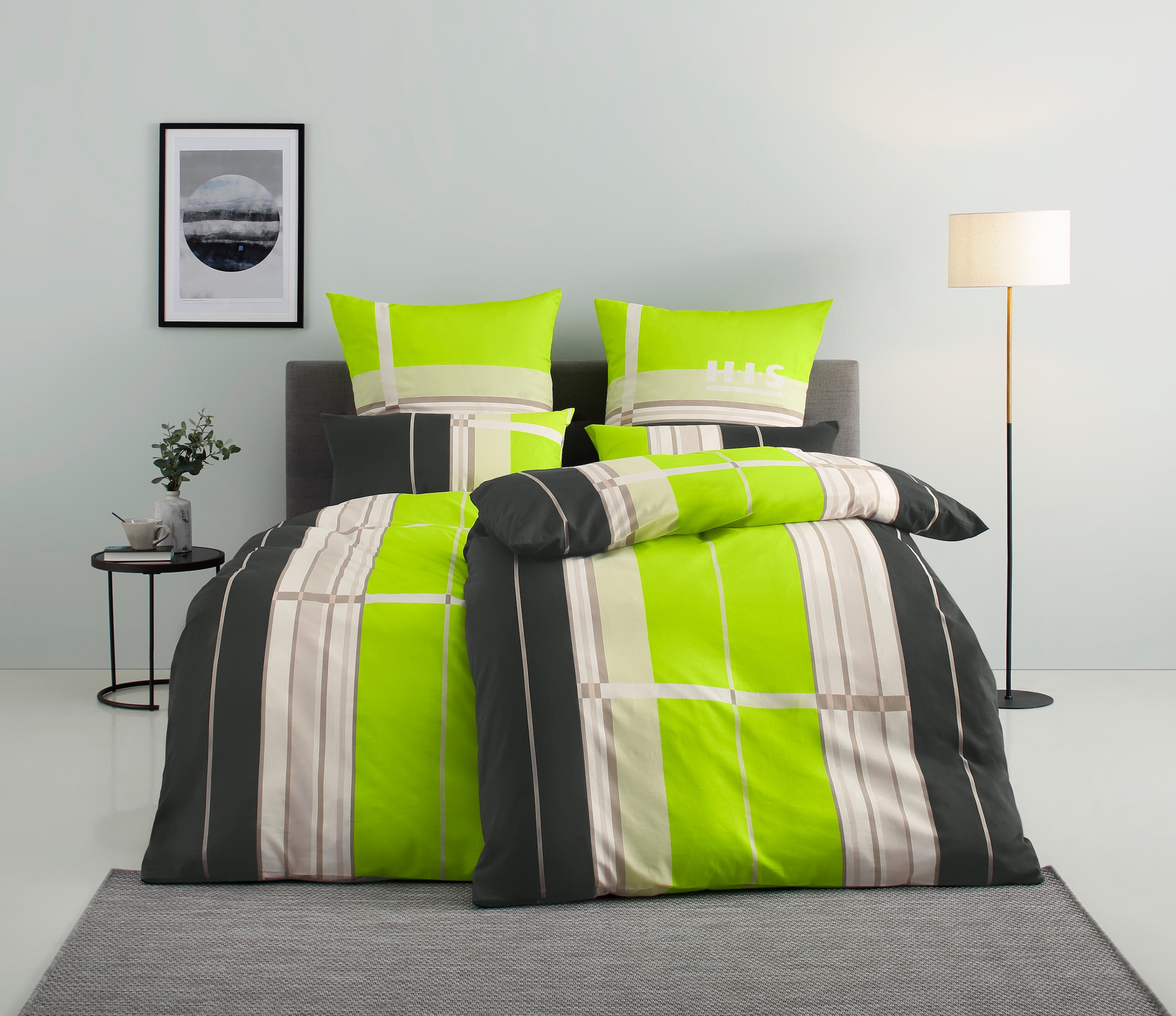OTTO home Bettwäsche "Golfi in Gr. 135x200 oder 155x220 cm" 2 sportliche Streifen Bettwäsche aus Baumwolle, Marke H.I.S by OTTO home