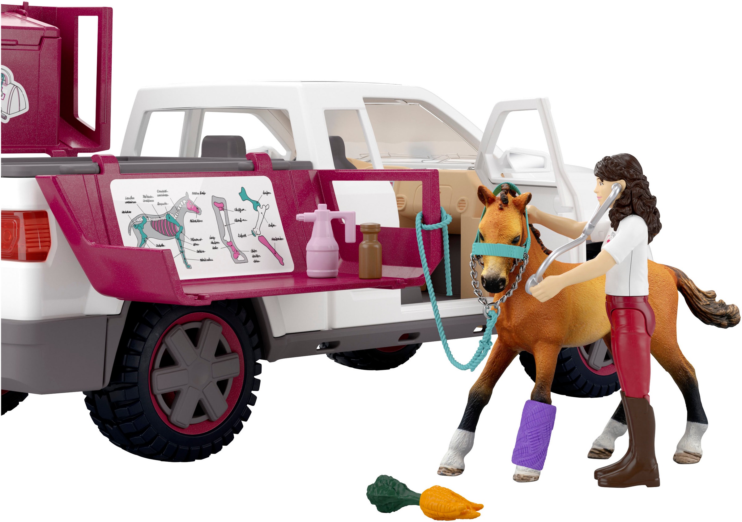 Schleich® Spielzeug-Auto »HORSE CLUB, Mobile Tierärztin mit Anhänger (42704)«, Made in Europe