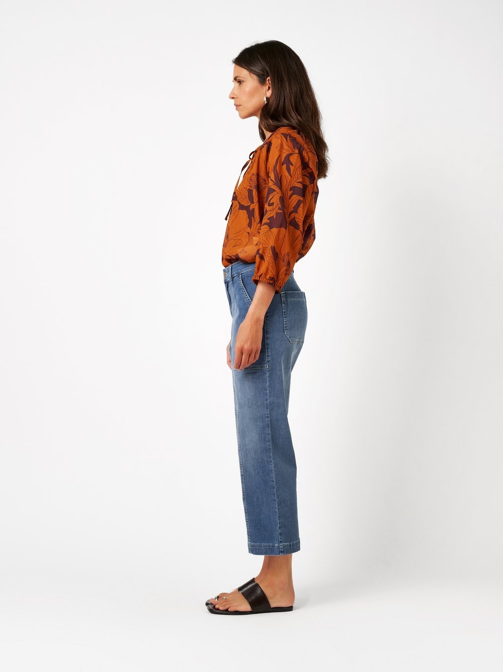 TONI 7/8-Jeans mit Stretch und im Cargo-Stil