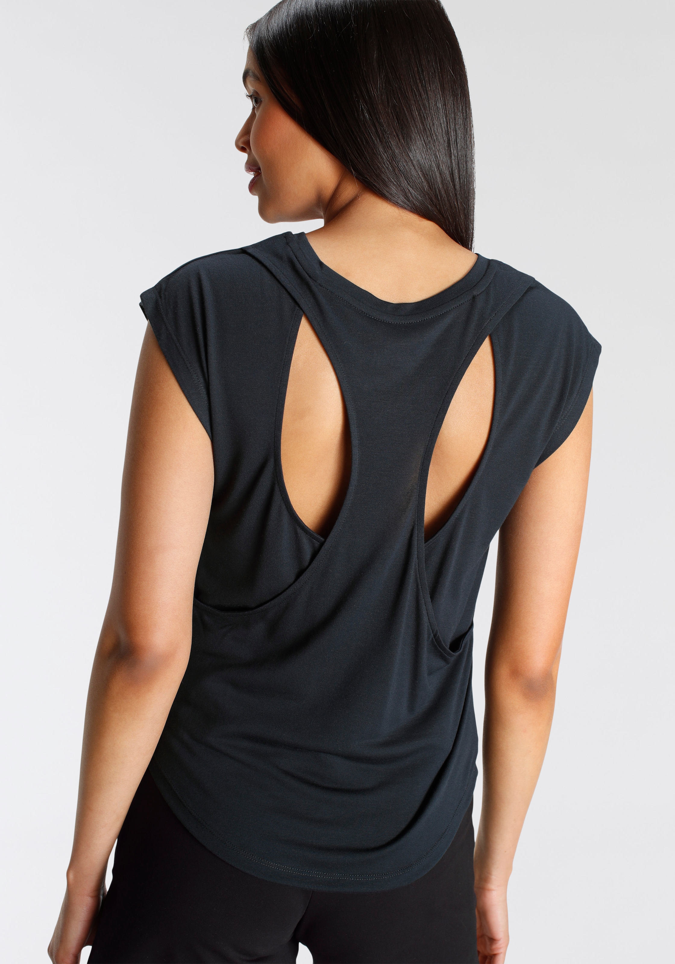 FAYN SPORTS Yoga & Relax Shirt "Cut Out", angeschnittene Ärmel, unifarben, Racerback