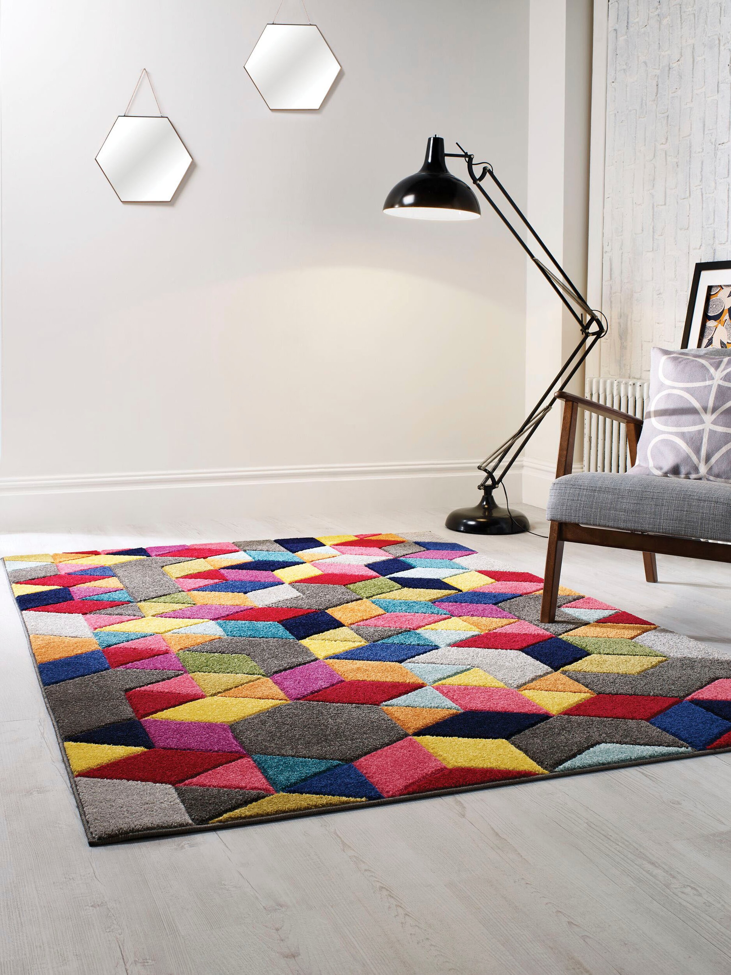 FLAIR RUGS Teppich »Dynamic«, geometrisches Rechnung Design, BAUR Cube rechteckig, Muster, fußbodenheizungsgeeignet, auf bunt 