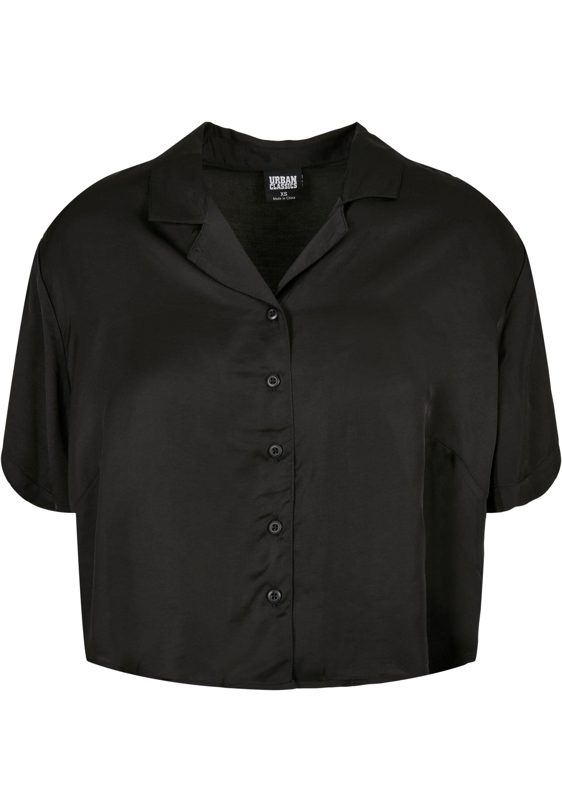 Karohemd »Urban Classics Damen Ladies Viscose Satin Resort Shirt«, (1 tlg.)