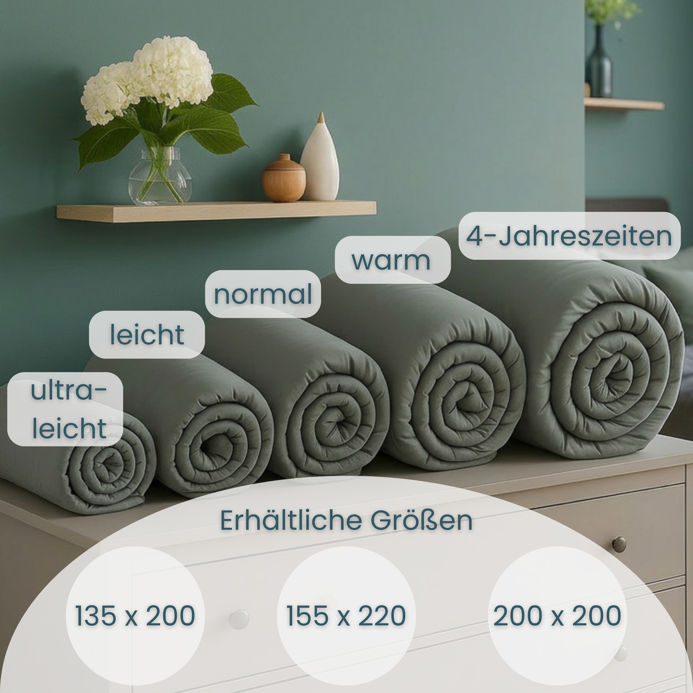OTTO home Microfaserbettdecke + Microfaserkissen »Clarra Spar Set, Decke + Kissen 135x200, 155x200 cm & weitere Größen« Set mit Kissen 40x80 cm, 80x80 cm, Sommer, Herbst, Winter in grau