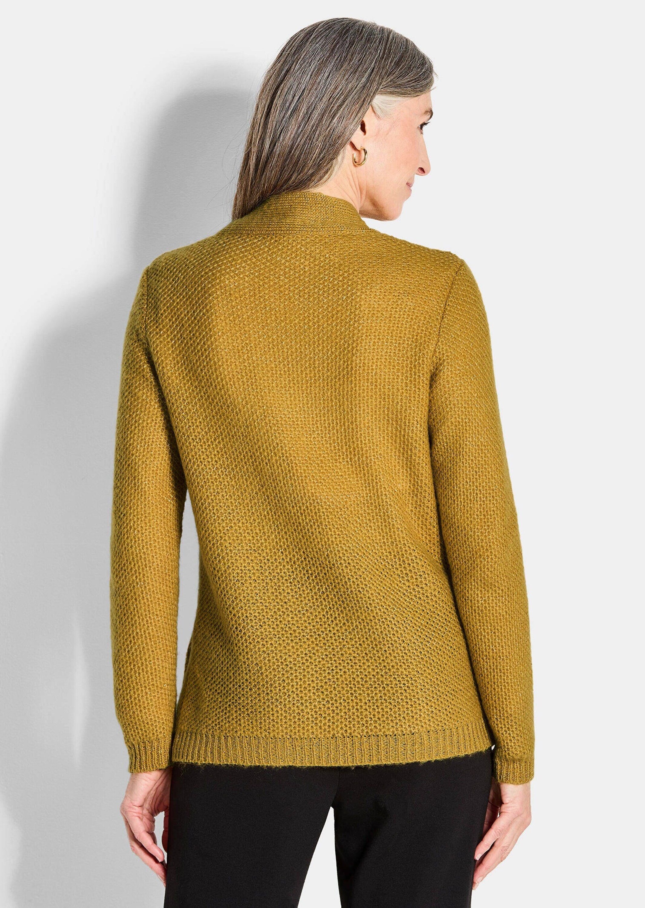 GOLDNER Strickjacke »Kurzgröße Offener Cardigan mit Taschen, Glanz«