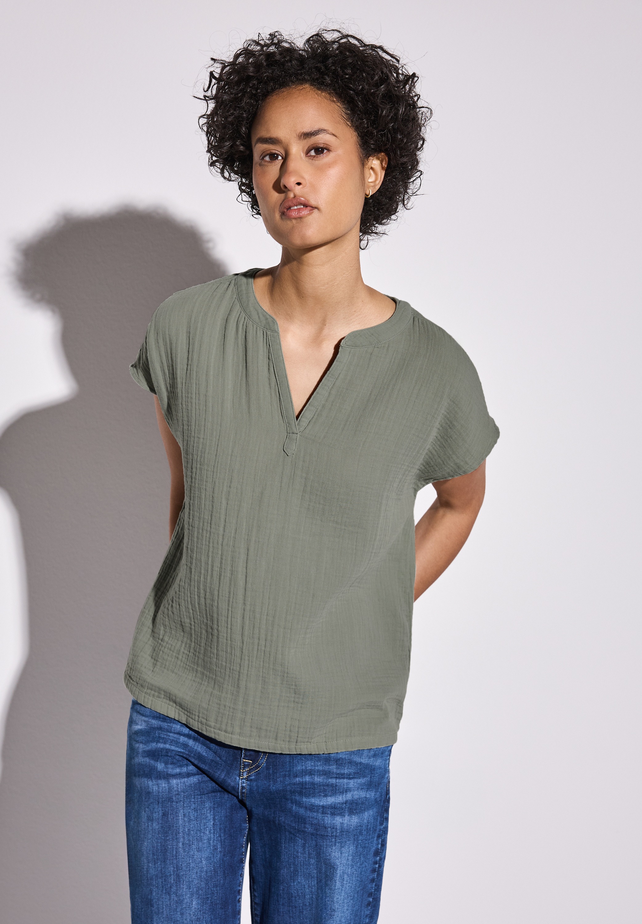 STREET ONE Hemdbluse, aus reiner Baumwolle günstig online kaufen