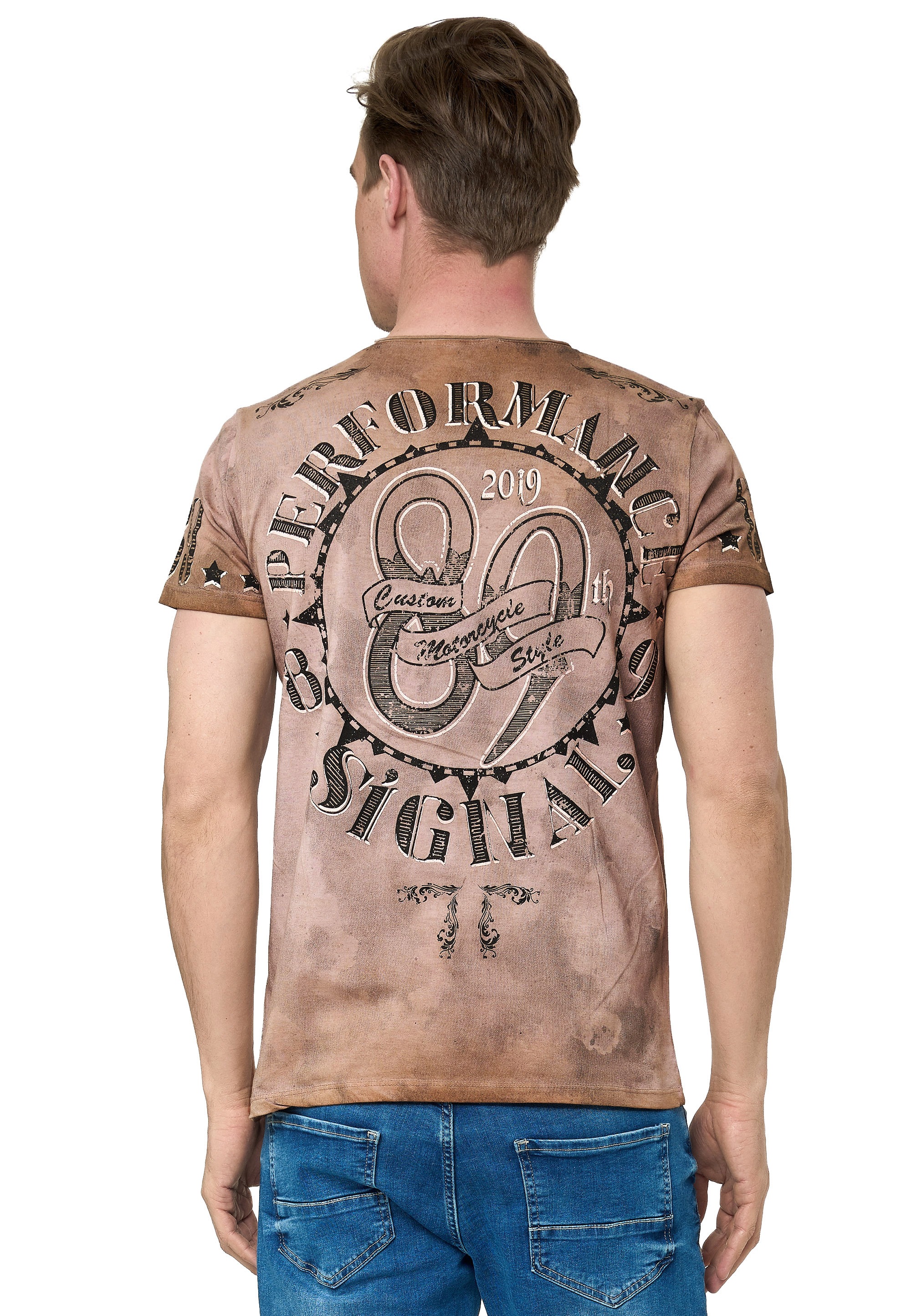 Rusty Neal T-Shirt Men Brown L 3