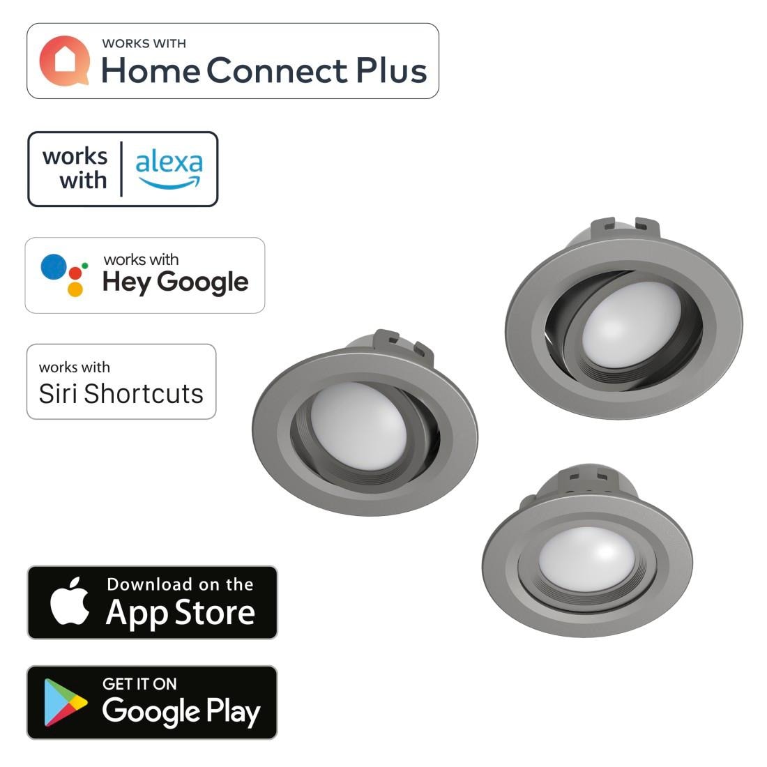 Hama Smarte LED-Leuchte »WLAN LED Einbauspot, 5W, Sprachsteuerung, Appsteuerung, verstellbar«