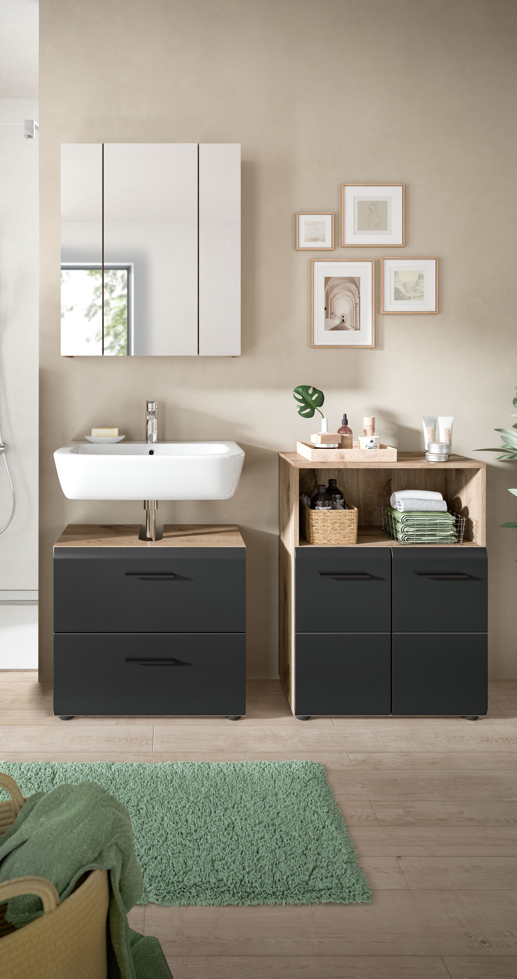 welltime Badmöbel-Set "FLORENZ, TOPSELLER, 3-teilige Badkombination, hochwe günstig online kaufen