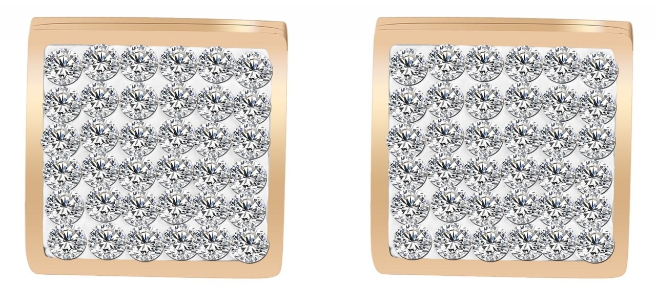 Adelia´s Paar Ohrhänger »Damen Ohrstecker aus poliertem Edelstahl und Strass Ø 14 mm«