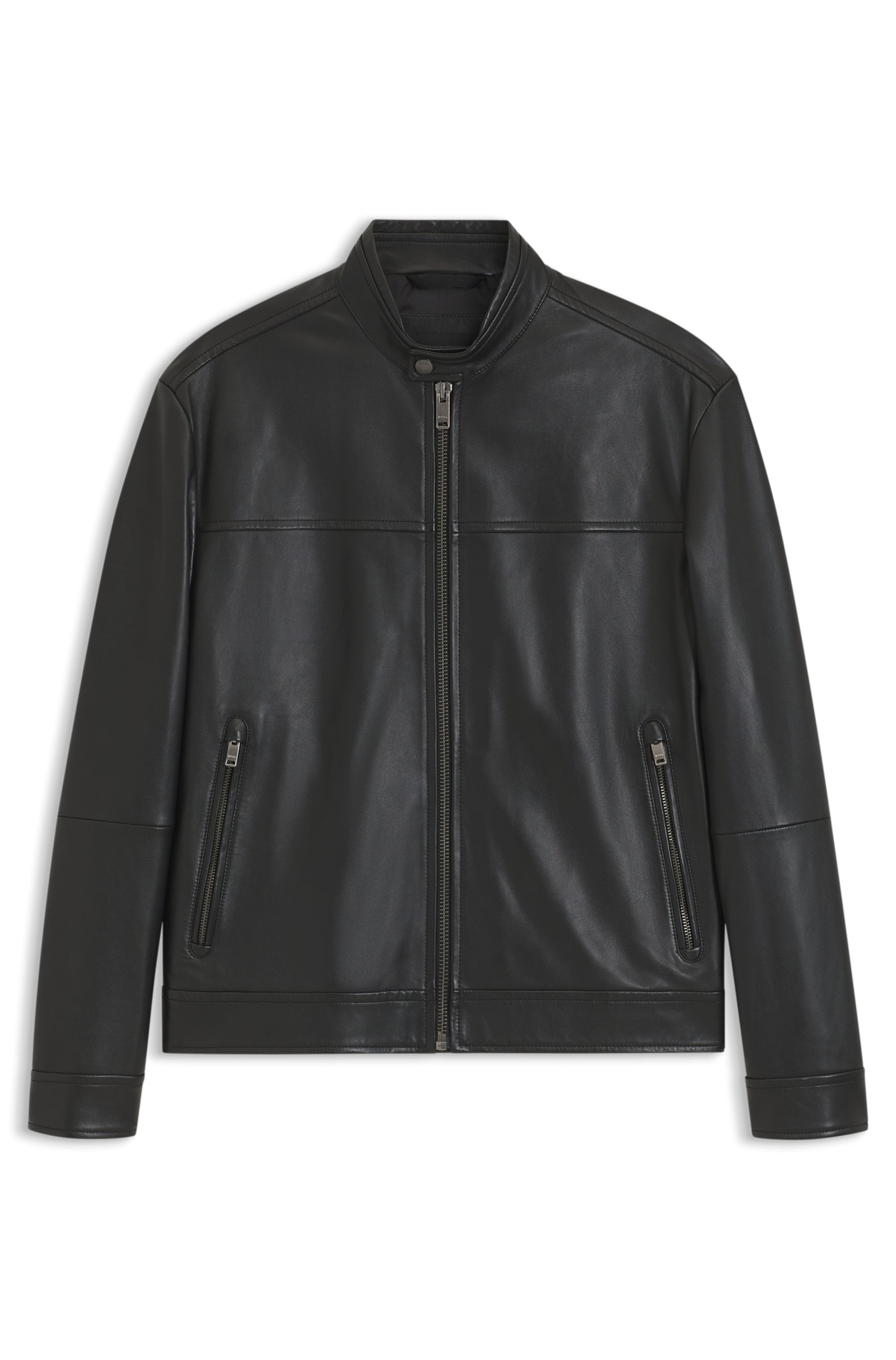 BOSS ORANGE Lederjacke »Joslay1« aus hochwertigem Nappa-Glattleder, Slim Fit, Metallreißverschluss