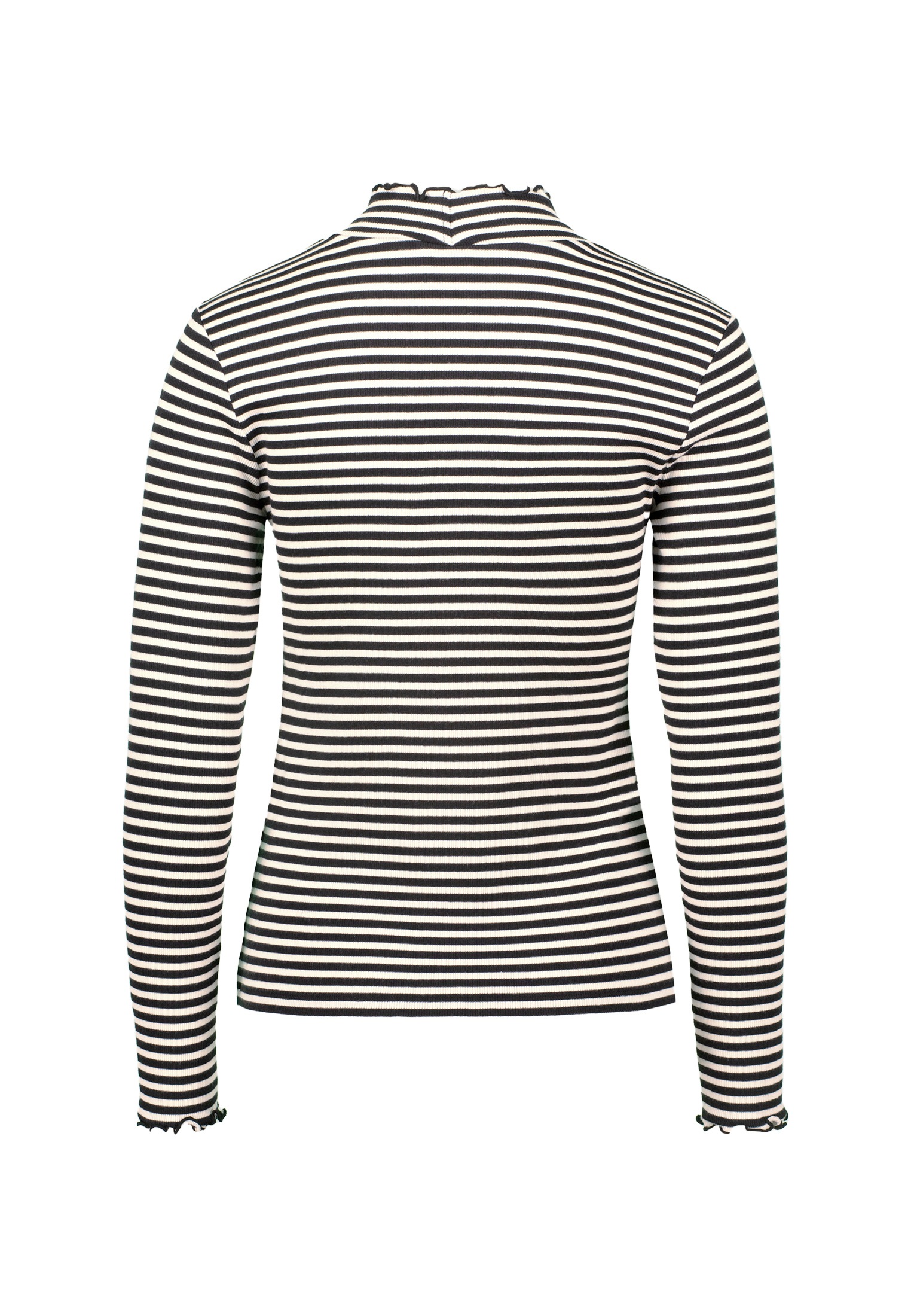 Zero Kurzarmshirt »zero Ringelshirt mit Stehkragen«, (1 tlg.), Rüschen
