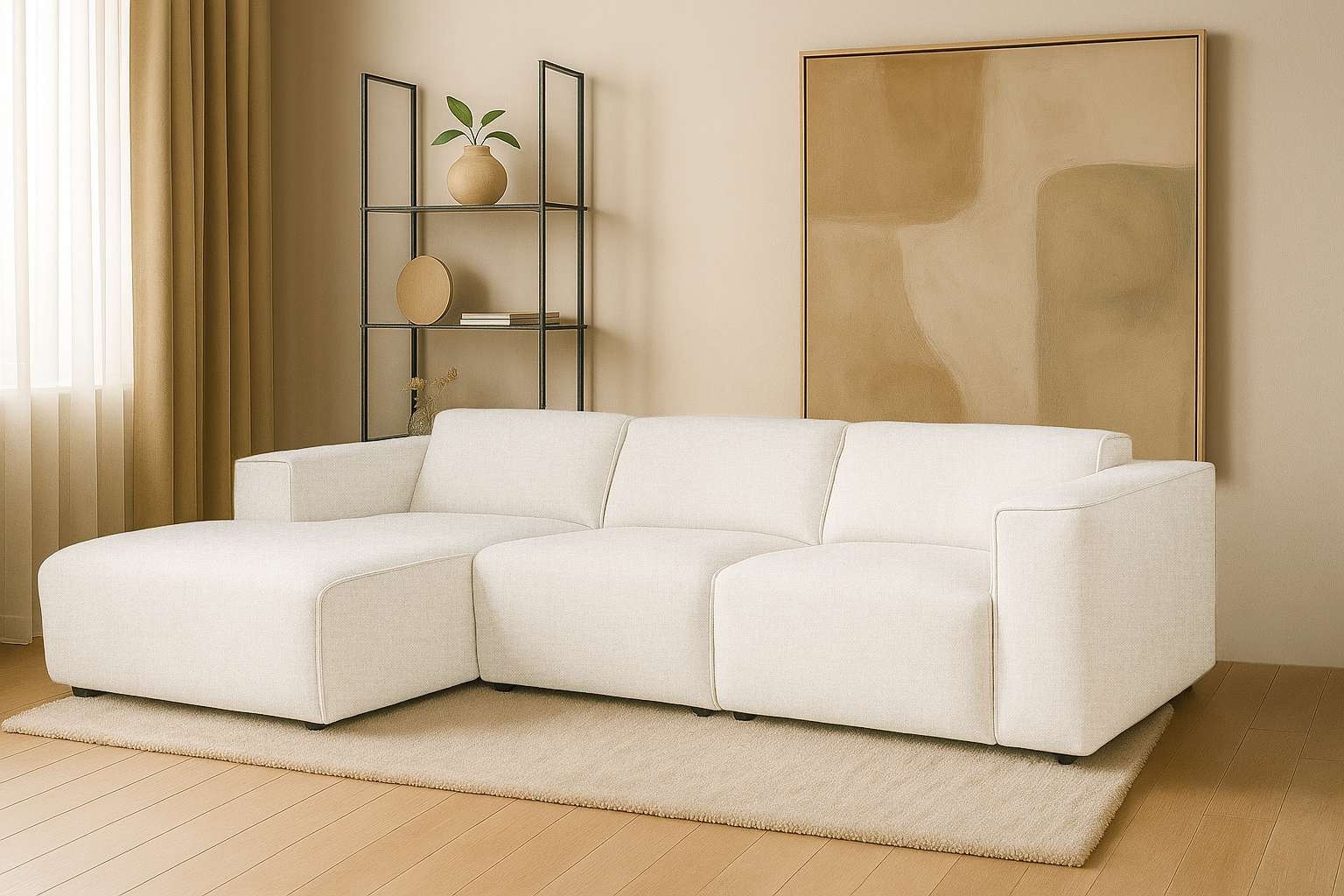 Home affaire Ecksofa "Noord mit Kedernaht, Breite 281 cm, L-Form" Cord, Str günstig online kaufen